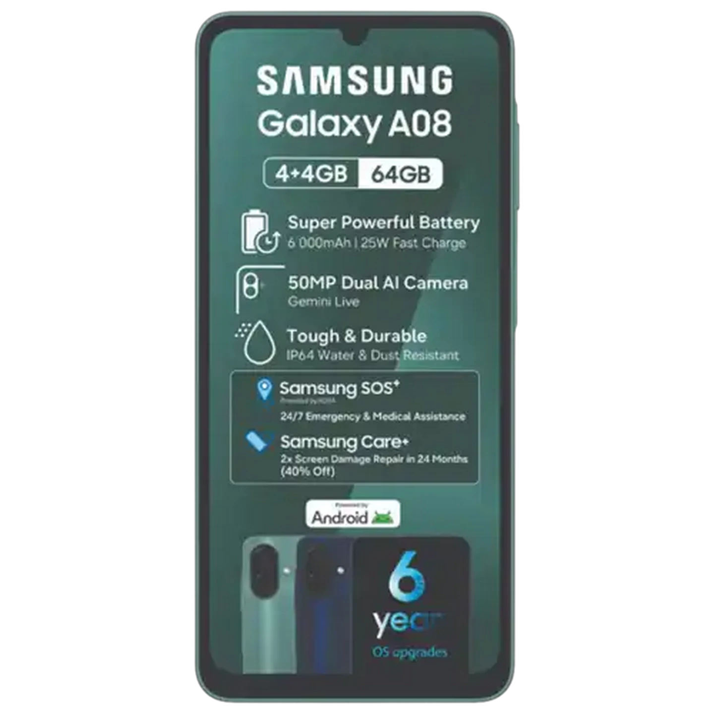 Image of Samsung A08 Green Smartphone 128GB