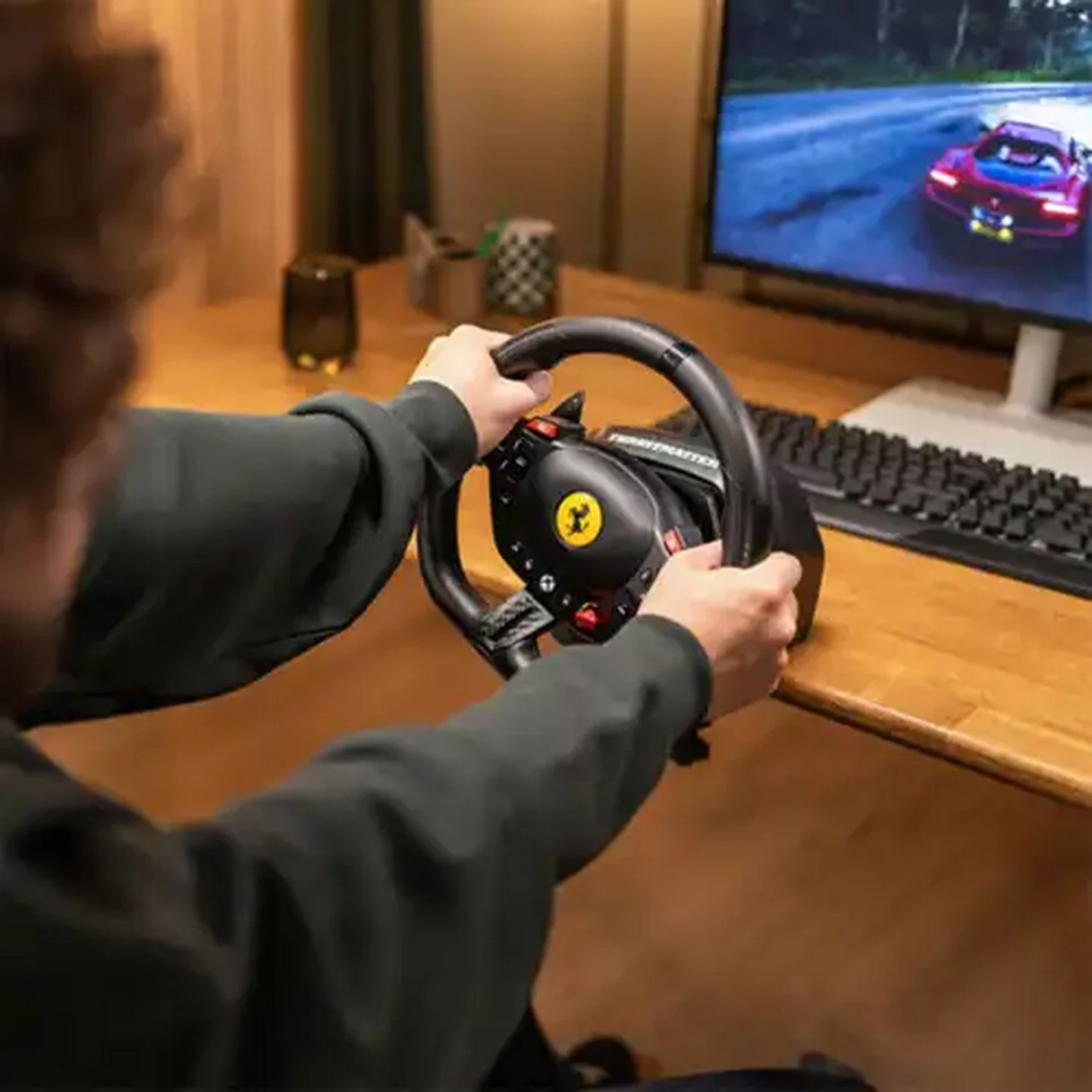 Image of Thrustmaster T98X Ferrari 296 GTS Black Racing Wheel Combo