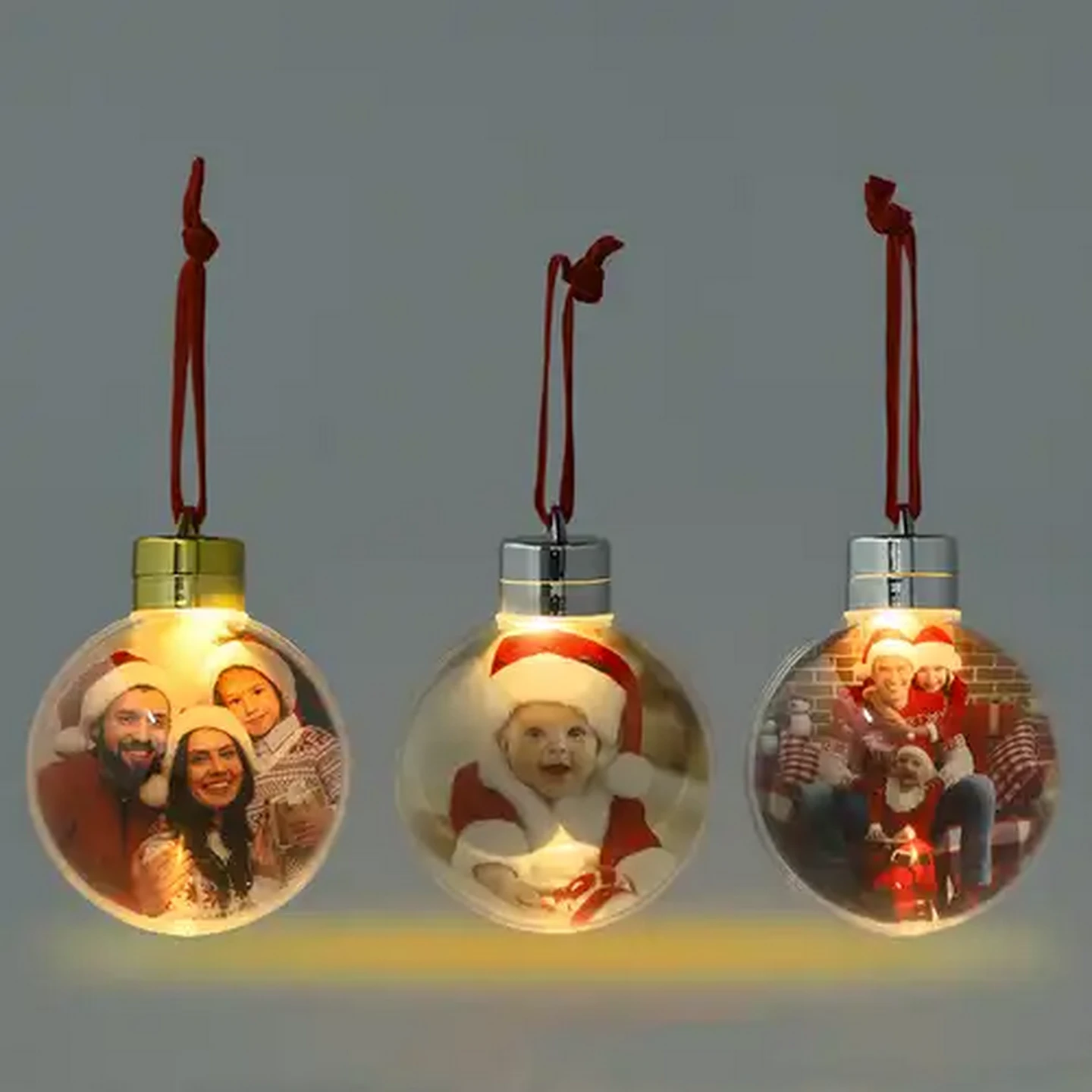 Image of Light Up Photo Bauble Christmas Tree Decoration (Design May Vary)