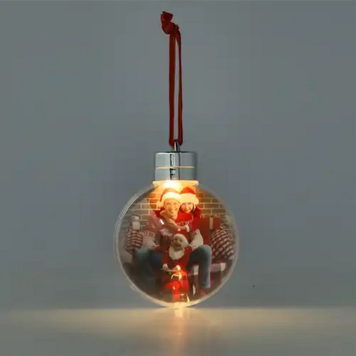 Image of Light Up Photo Bauble Christmas Tree Decoration (Design May Vary)