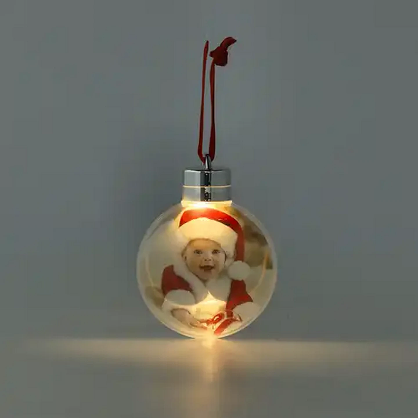 Image of Light Up Photo Bauble Christmas Tree Decoration (Design May Vary)