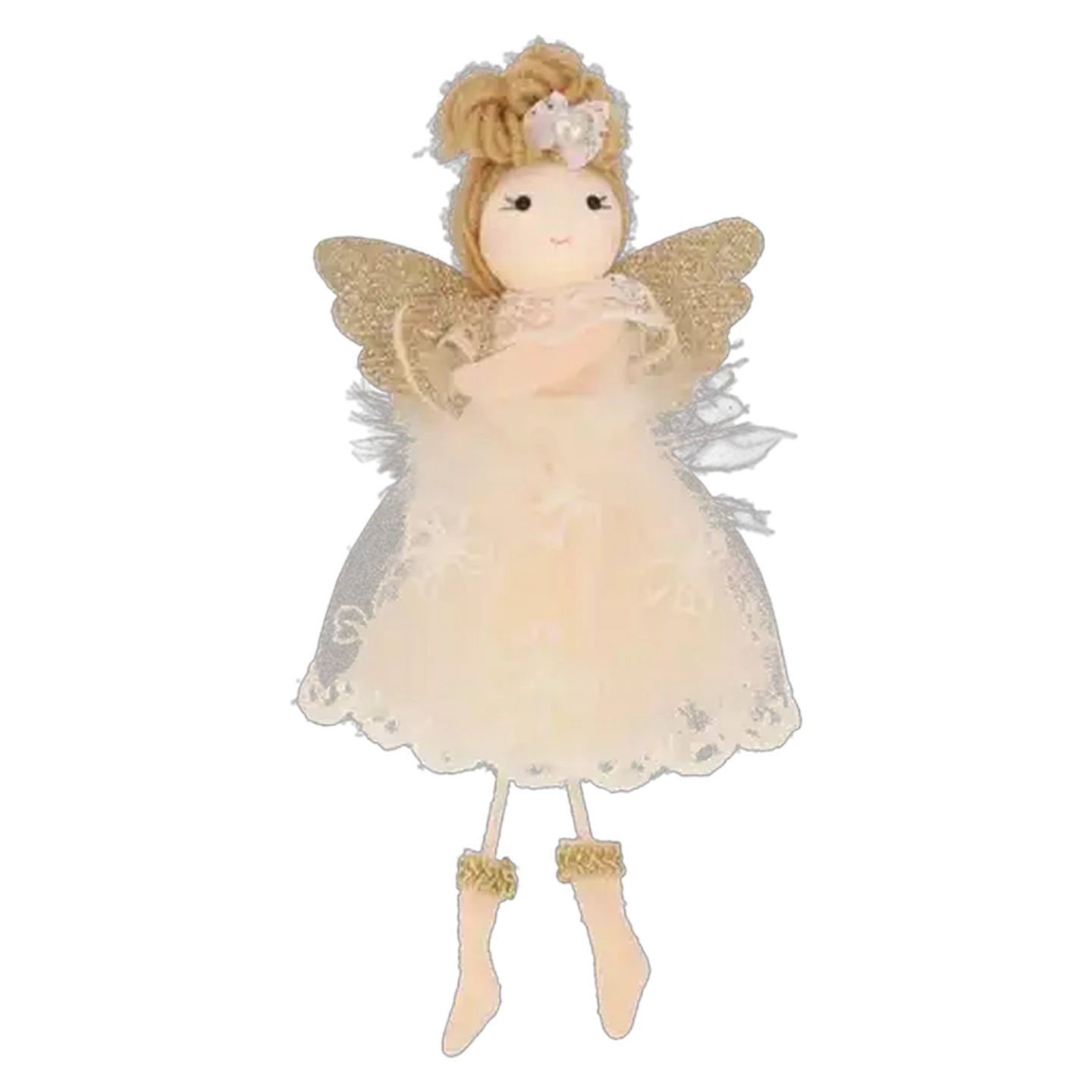 Image of Santa's Choice Lace Angel Christmas Tree Decoration 19cm (Design May Vary)