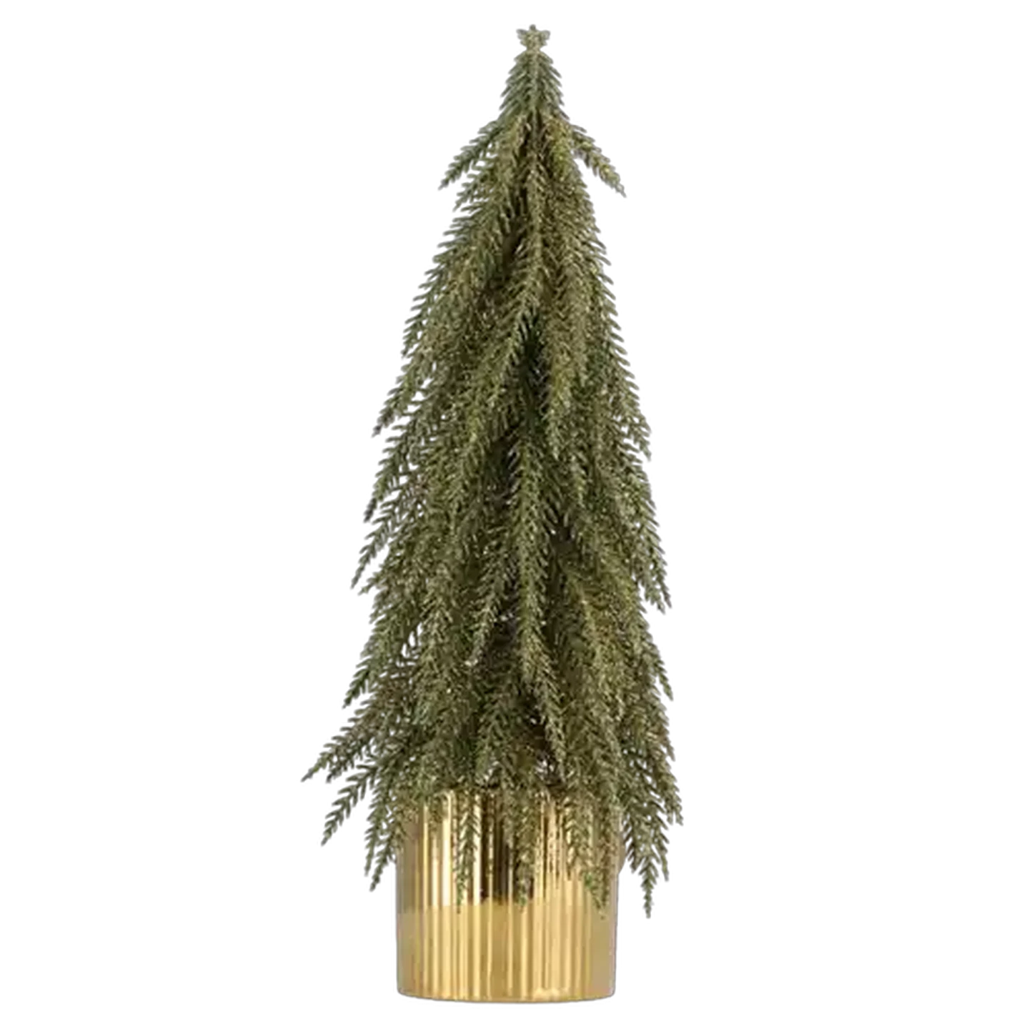 Image of Down swept Glitter Potted Tabletop Christmas Tree 33cm