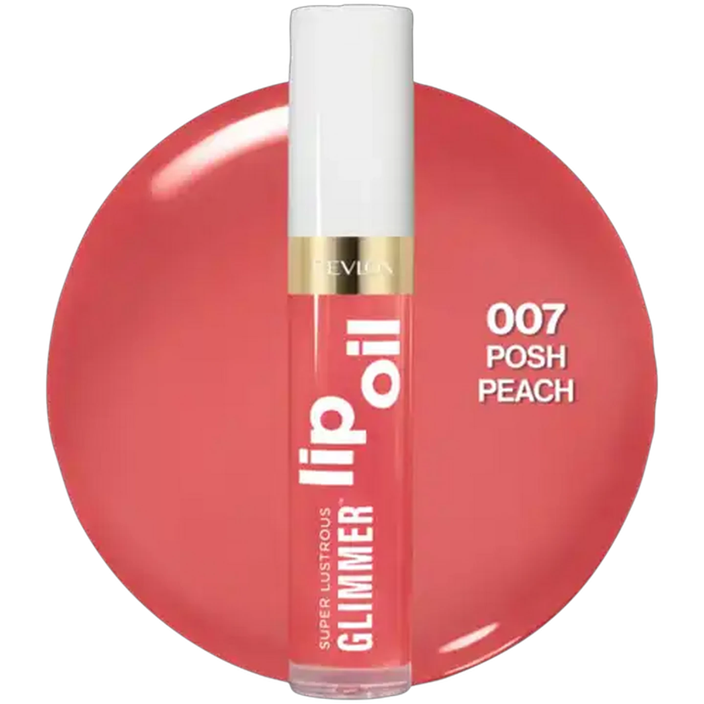 Image of Revlon Super Lustrous Glimmer Posh Peach Lip Oil 3.8ml