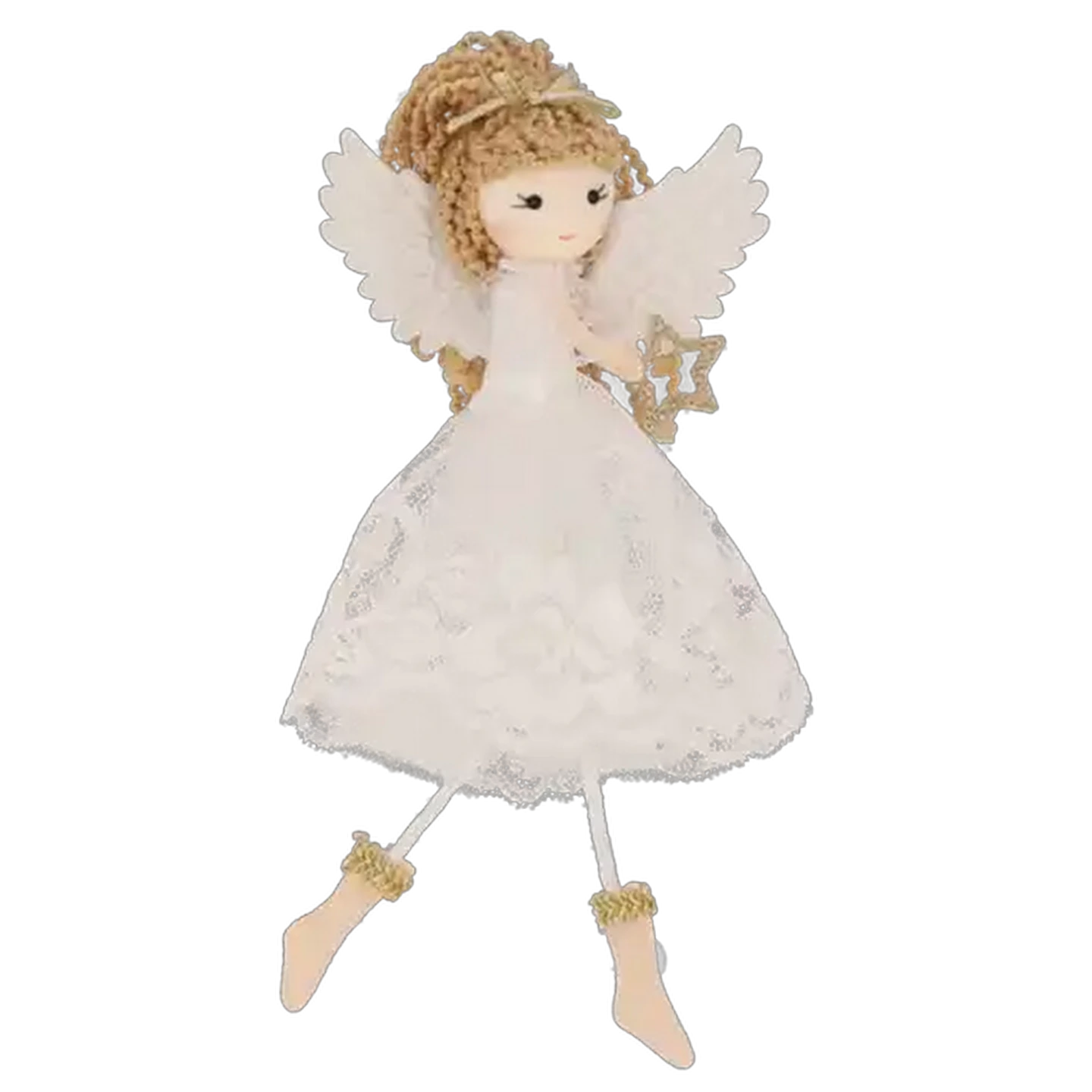 Image of Santa's Choice Long-Hair Angel Christmas Tree Decoration Doll (Design May Vary)