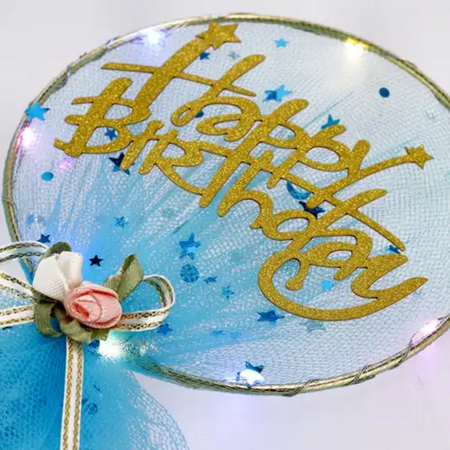 Image of Occasions Blue Light Up Plastic Cake Topper