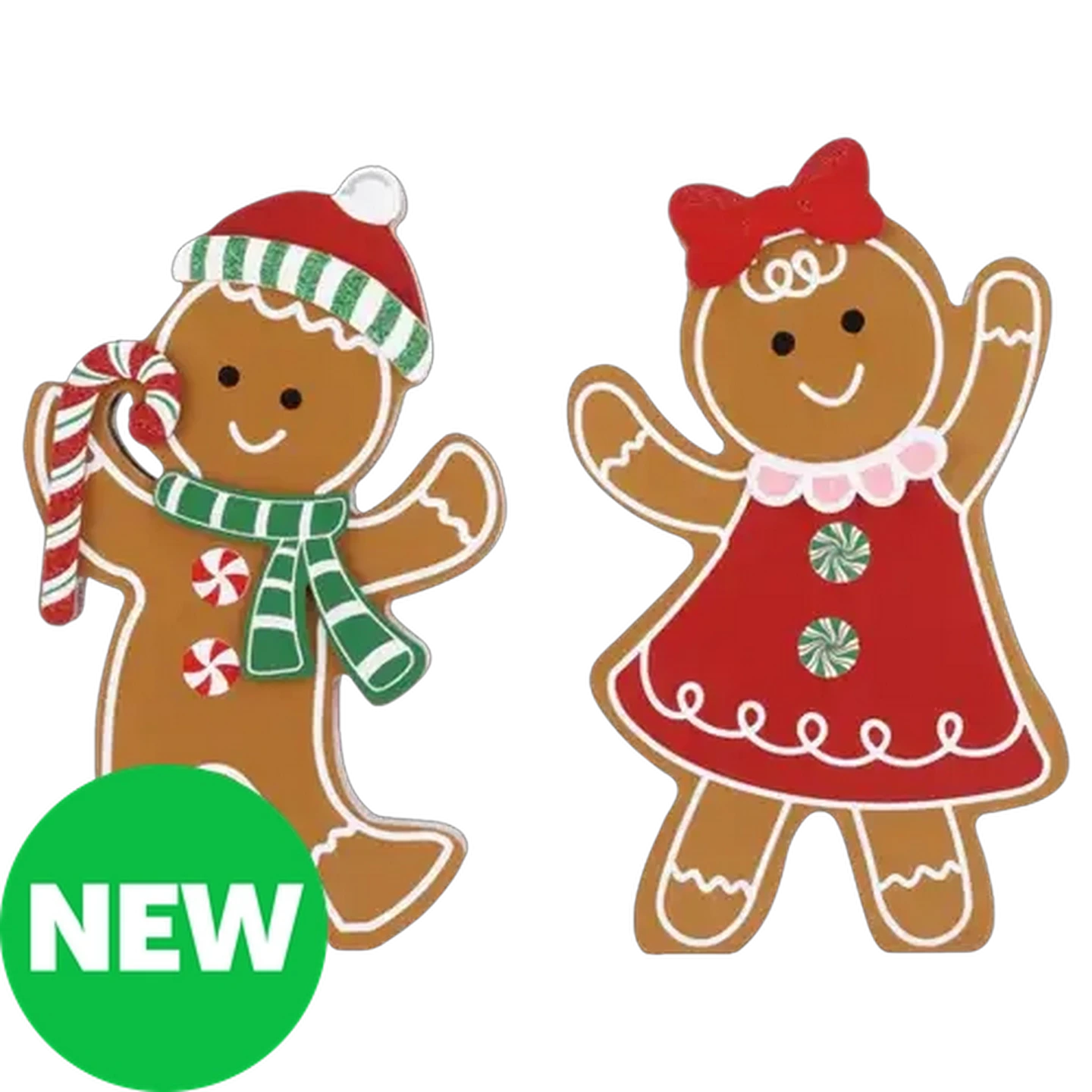 Image of Santa's Choice Gingerbread Figures Tabletop Christmas Decoration 19.5cm (Design May Vary)