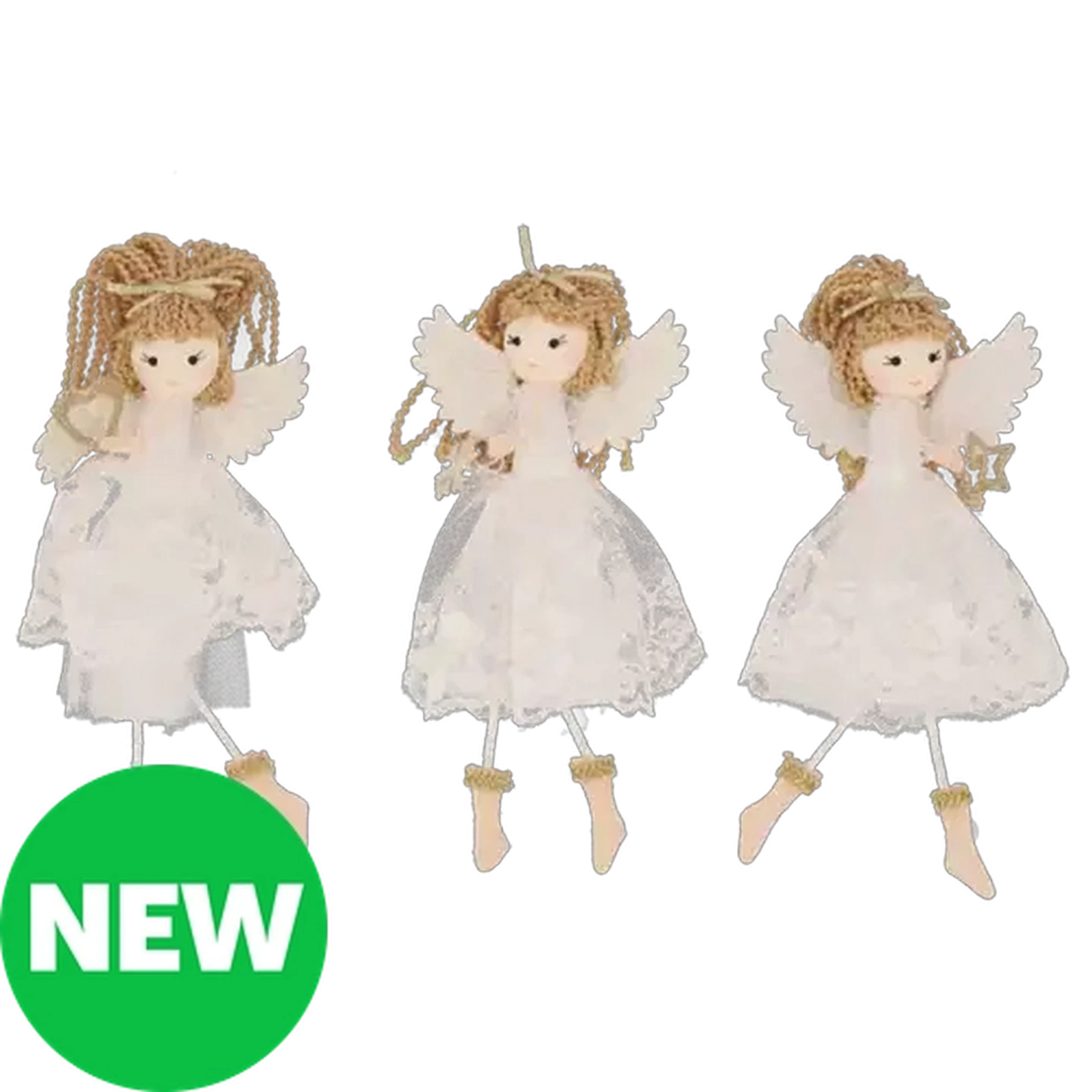 Image of Santa's Choice Long-Hair Angel Christmas Tree Decoration Doll (Design May Vary)