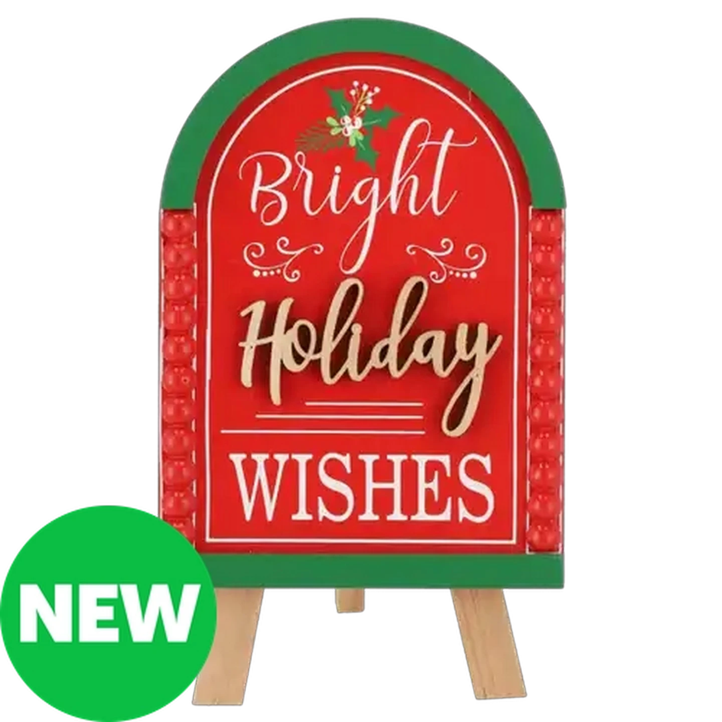 Image of Festive Wooden Easel Sign 20cm