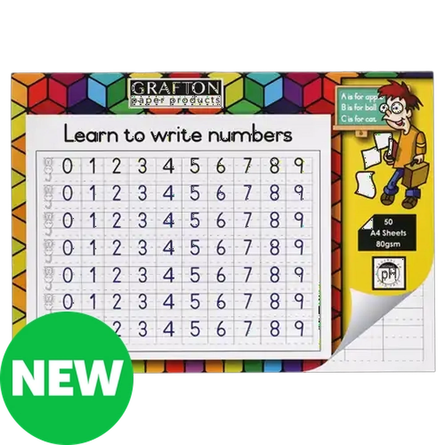 Image of Grafton A4 Learn to Write Numbers Pad 50-Pack