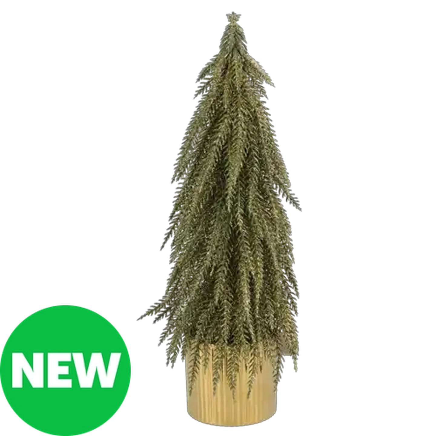 Image of Down swept Glitter Potted Tabletop Christmas Tree 33cm