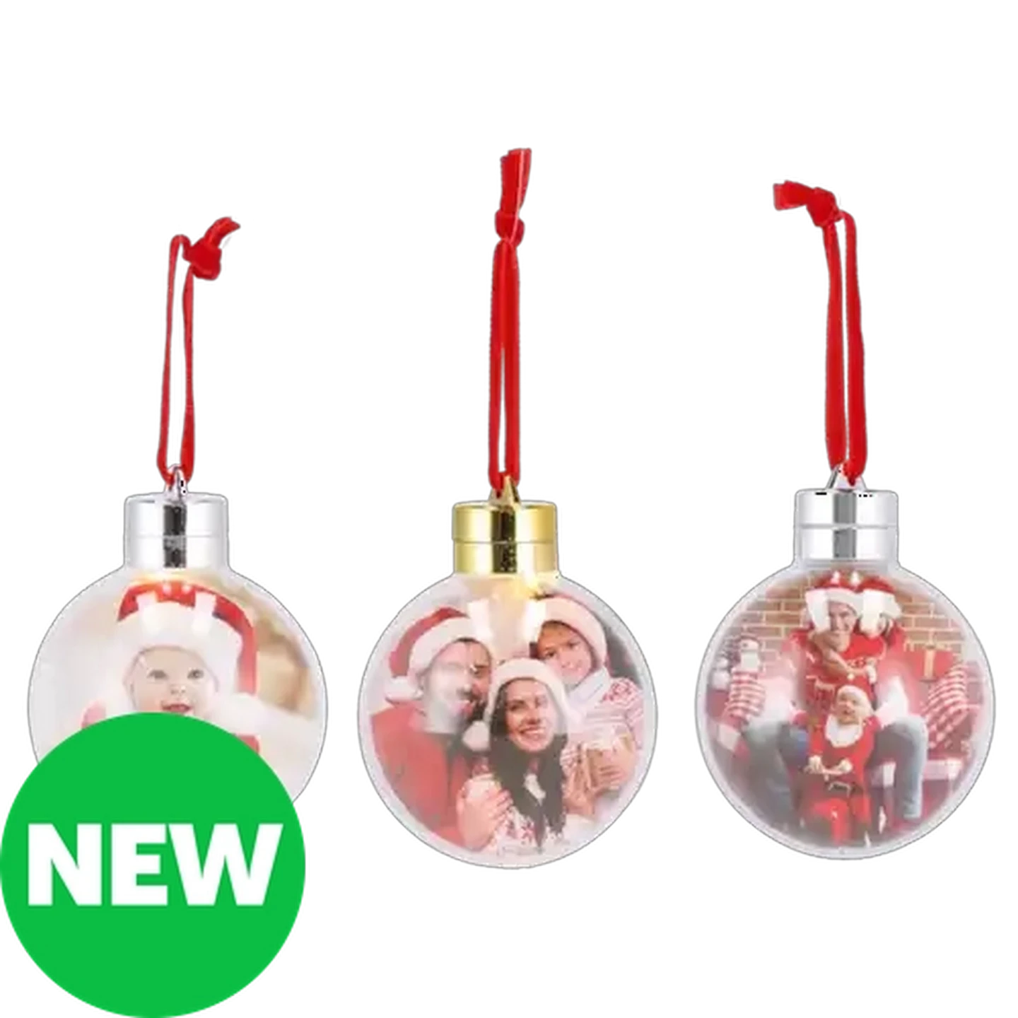 Image of Light Up Photo Bauble Christmas Tree Decoration (Design May Vary)