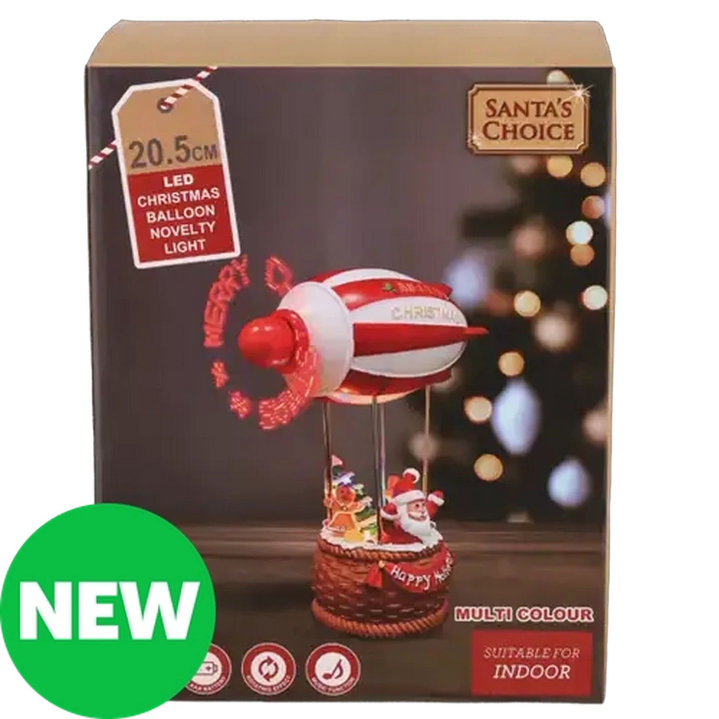 Image of Santa's Choice Battery Operated LED Christmas Novelty Balloon Lights 20.5cm