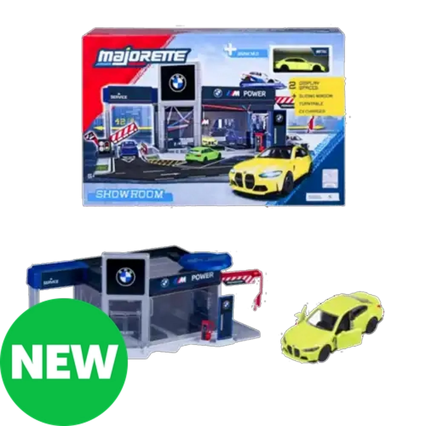 Image of Majorette BMW Showroom With Toy Car