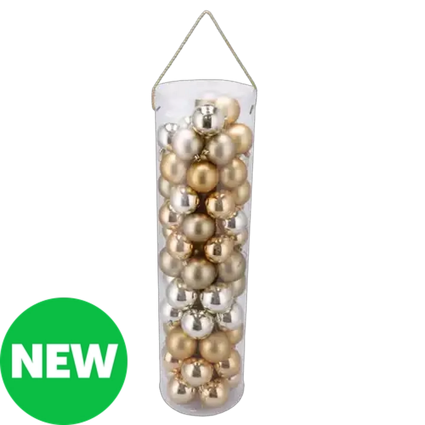 Image of Gold Mix Christmas Baubles 70mm 70-Pack
