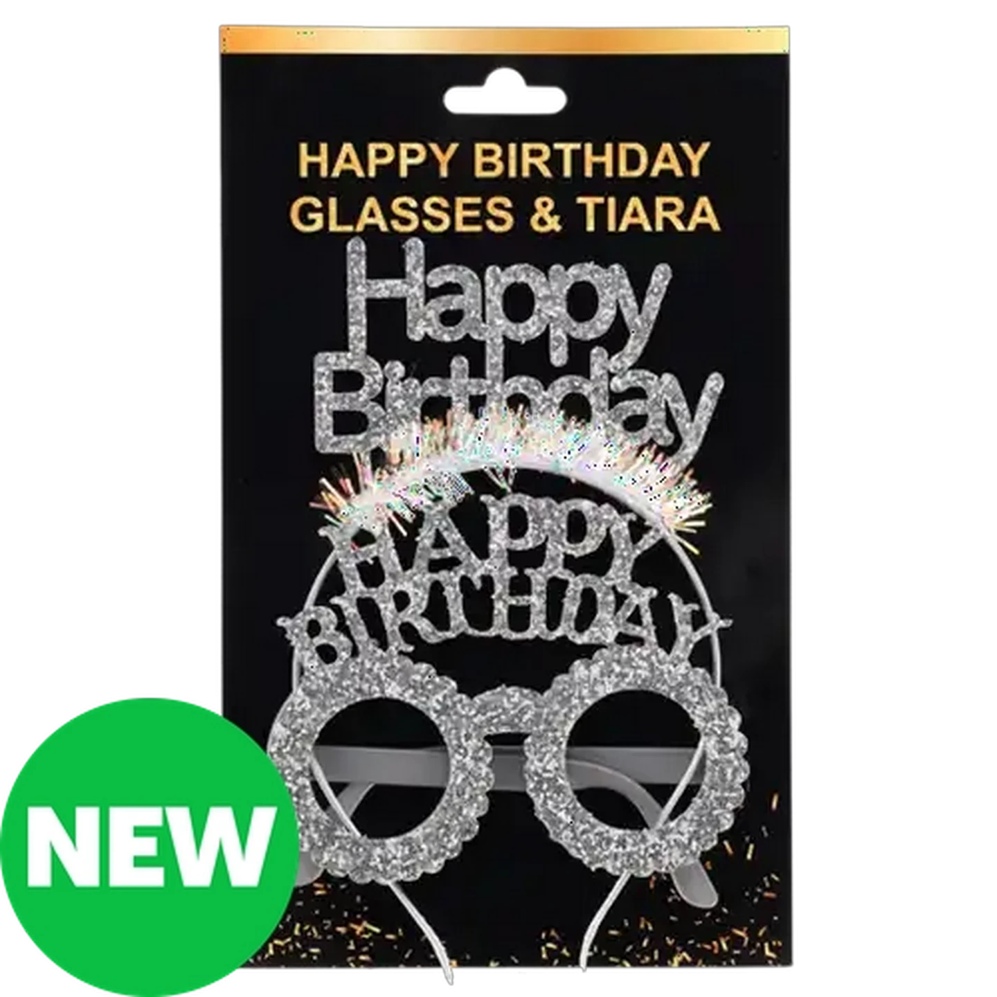 Image of Occasions Silver Dress Up Happy Birthday Tiara & Glasses 2-Pack