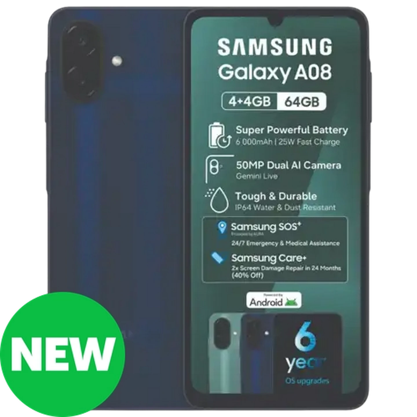 Image of Samsung A08 Dark Blue Smartphone 128GB
