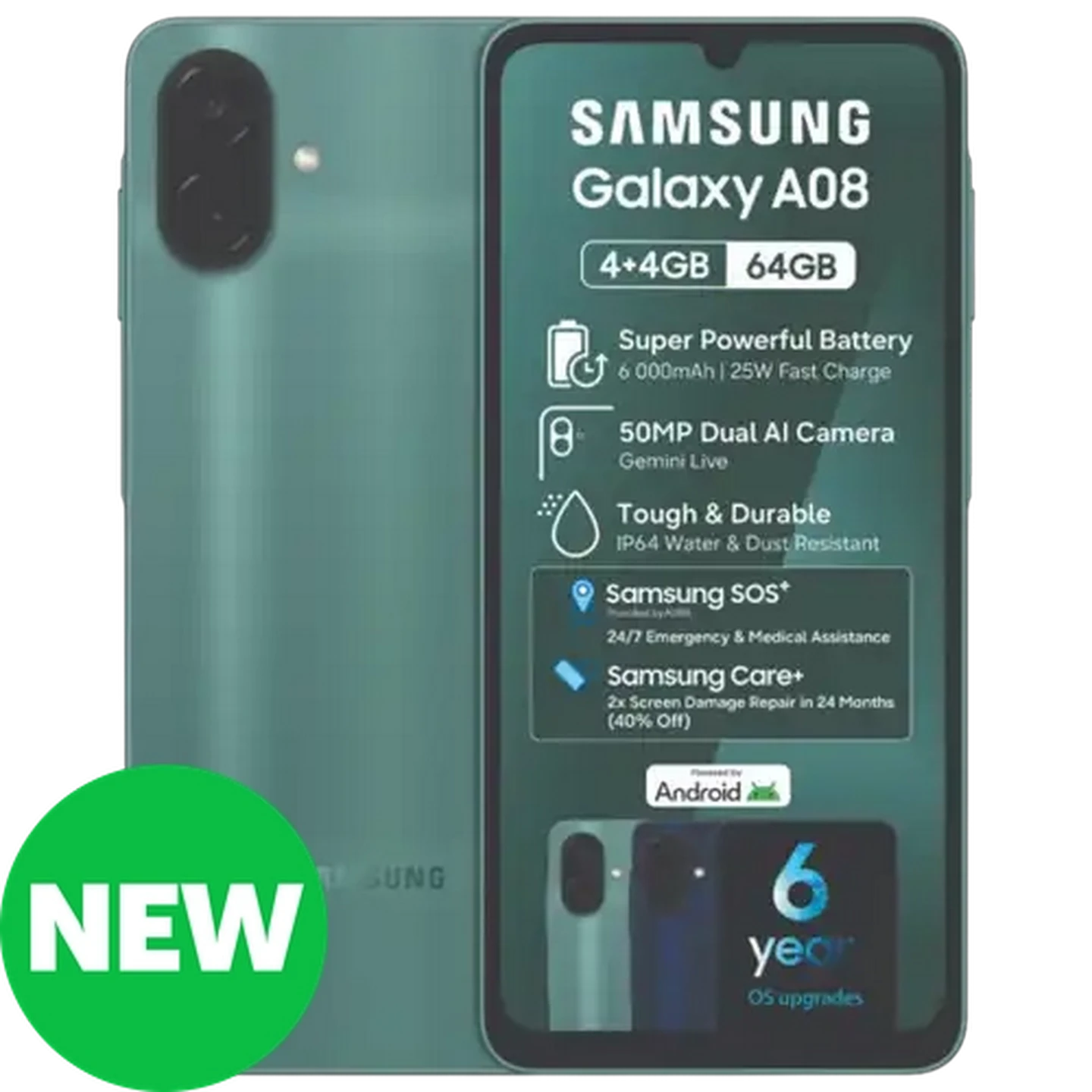 Image of Samsung A08 Green Smartphone 128GB