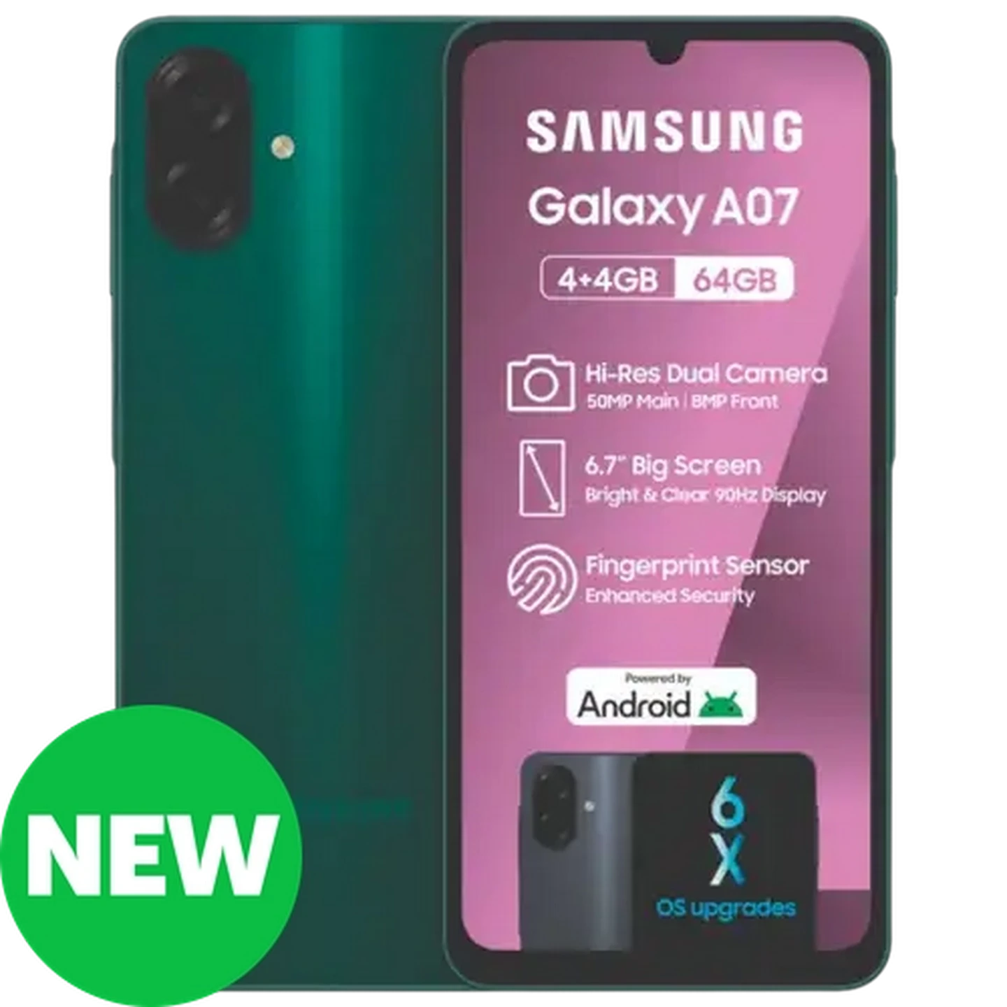 Image of Samsung Galaxy A07 Green Smartphone 64GB