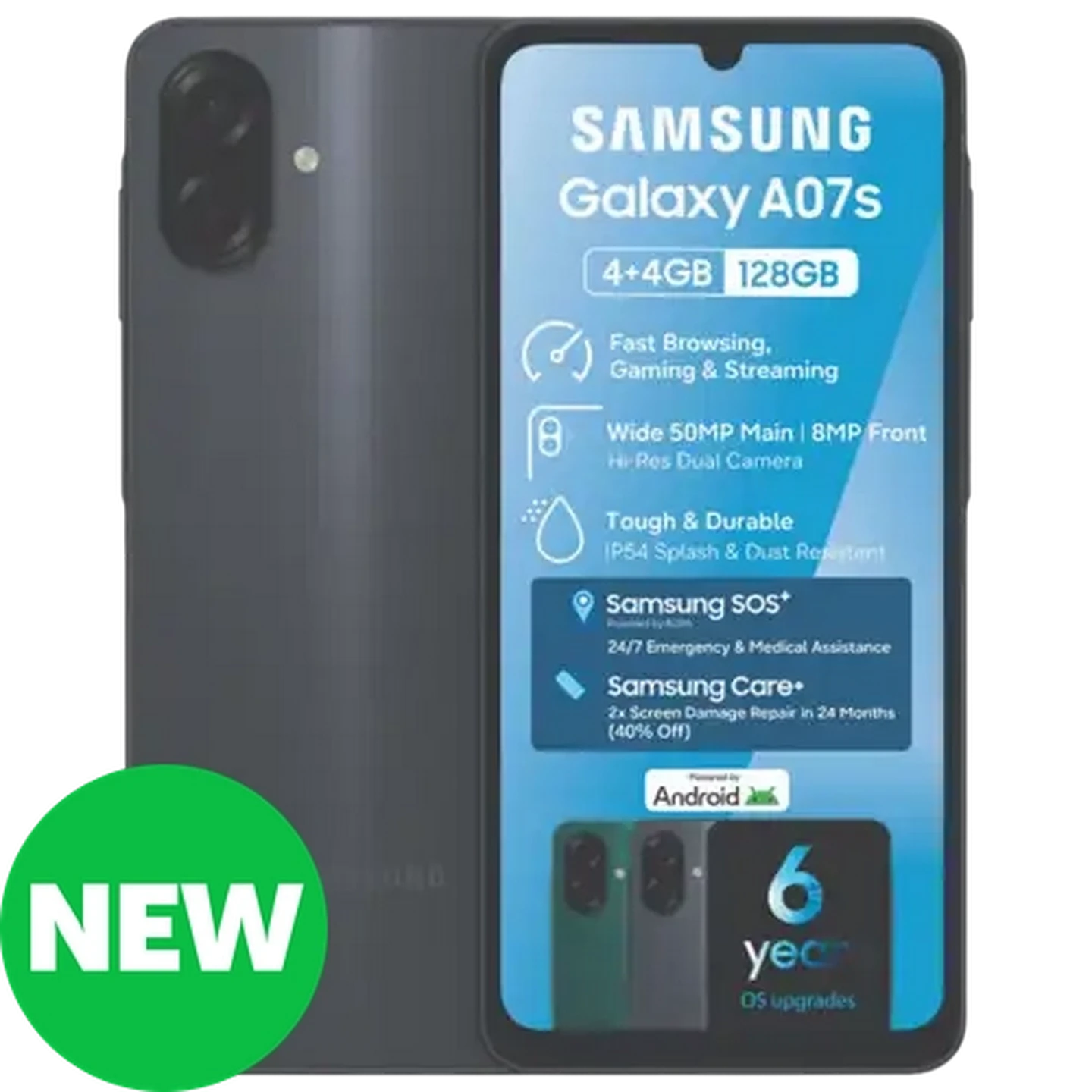 Image of Samsung Galaxy A07 Black Smartphone 128GB
