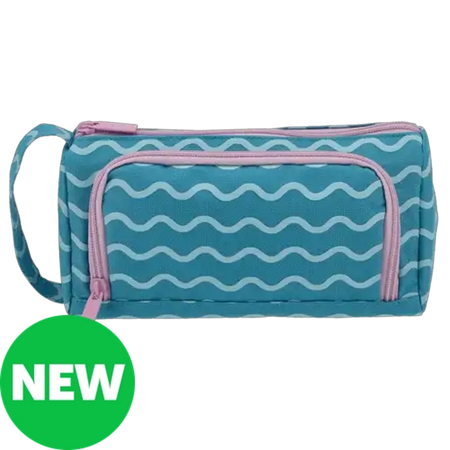 Image of Coastal Waves Print Triangle Pencil Bag 21cm