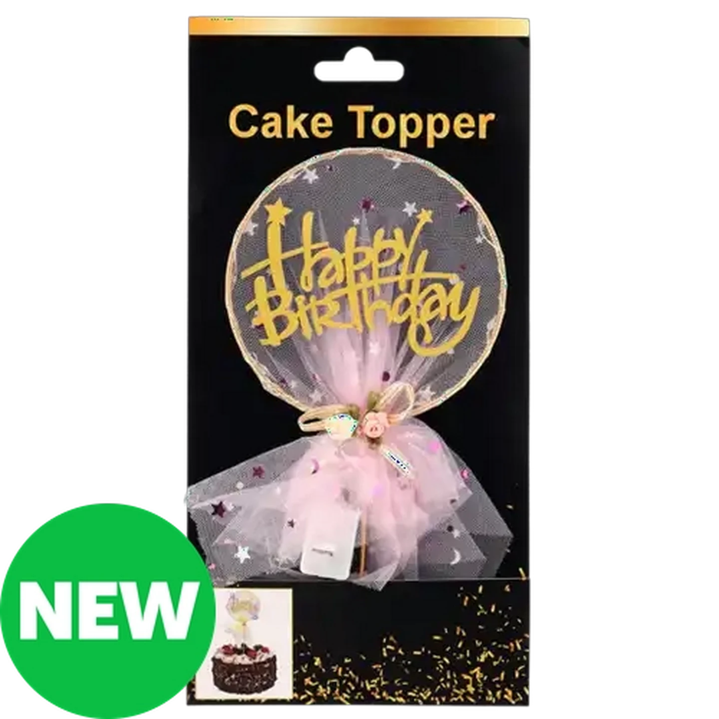Occasions Pink Light Up Plastic Cake Topper