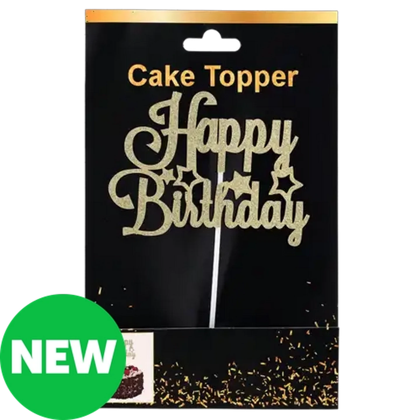 Occasions Gold Star Happy Birthday Paper Cake Topper