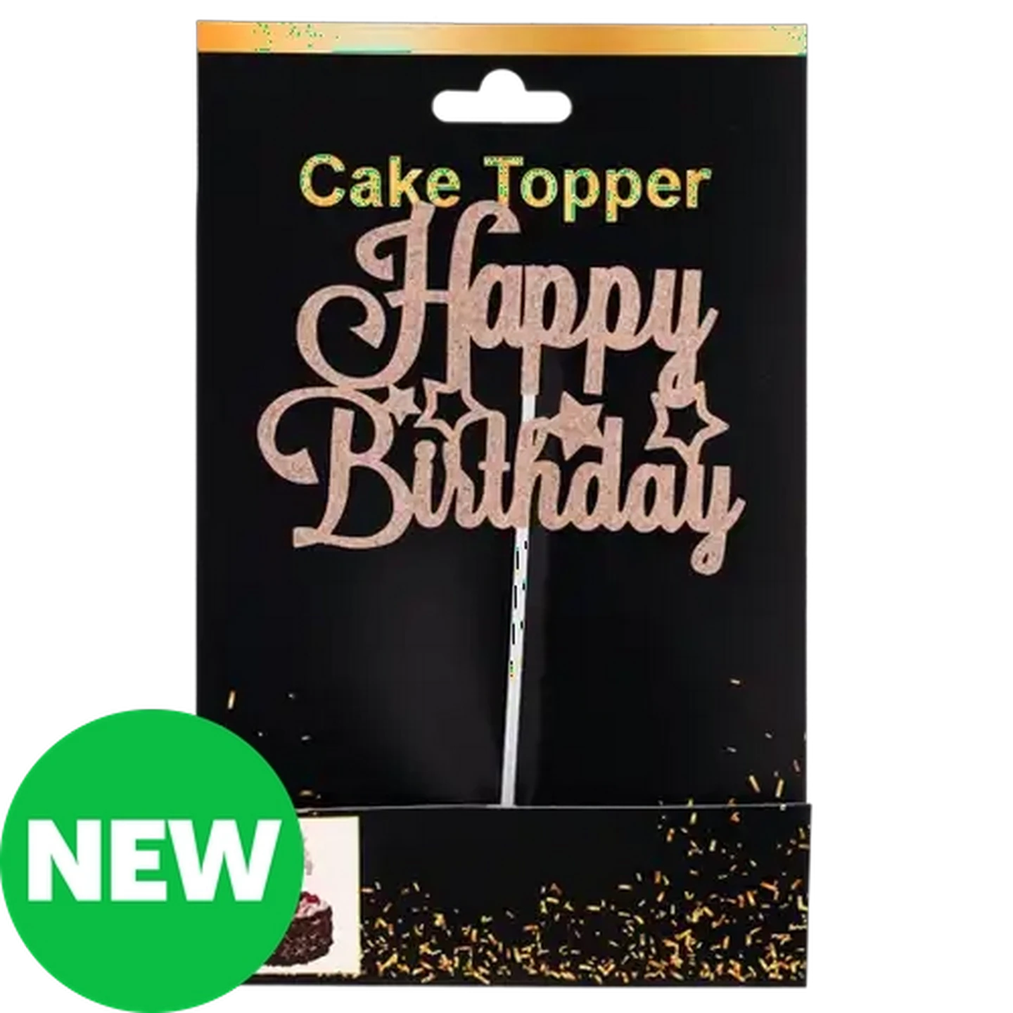 Occasions Rose Gold Happy Birthday Paper Cake Topper