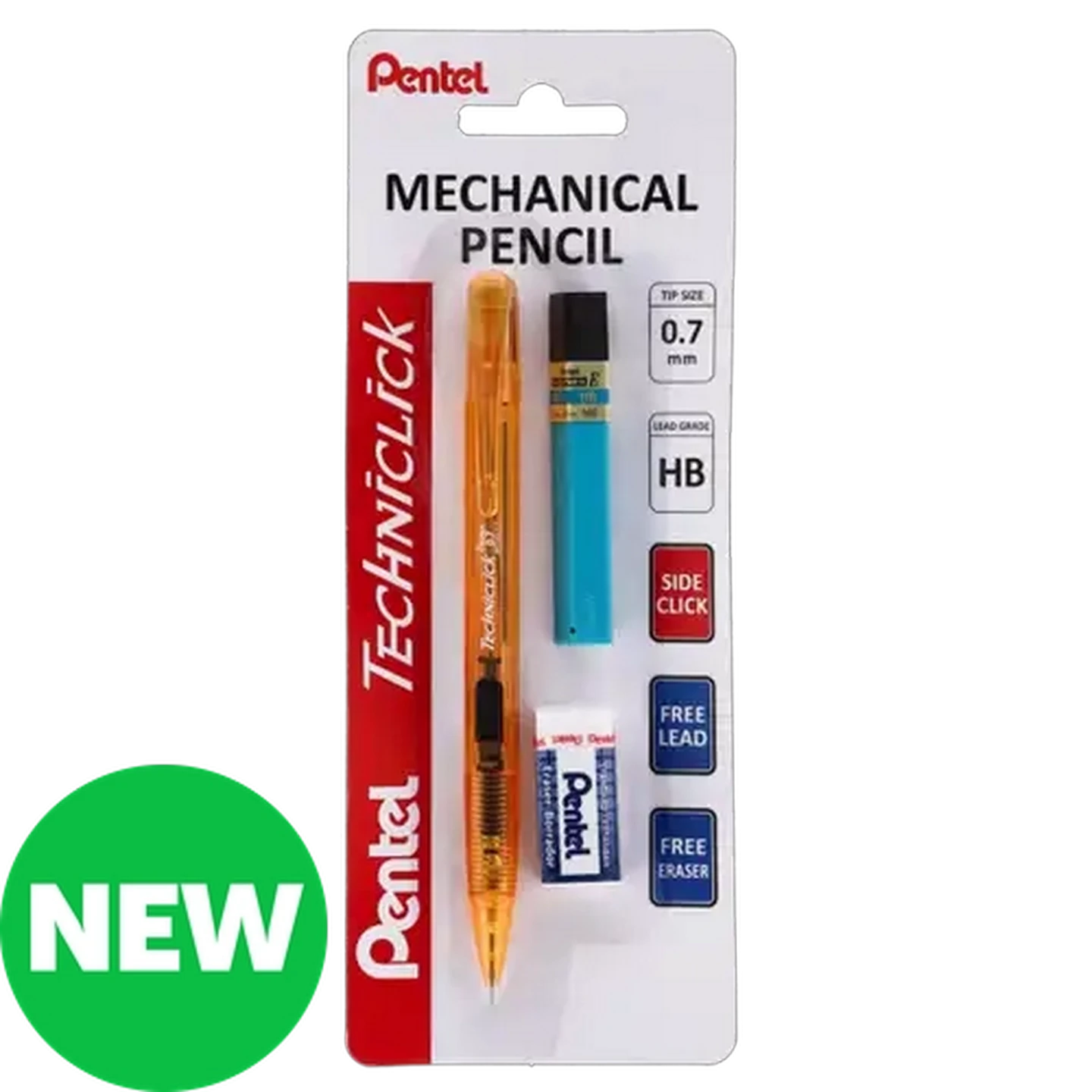 Pentel TechniClick Orange HB Mechanical Pencil Set