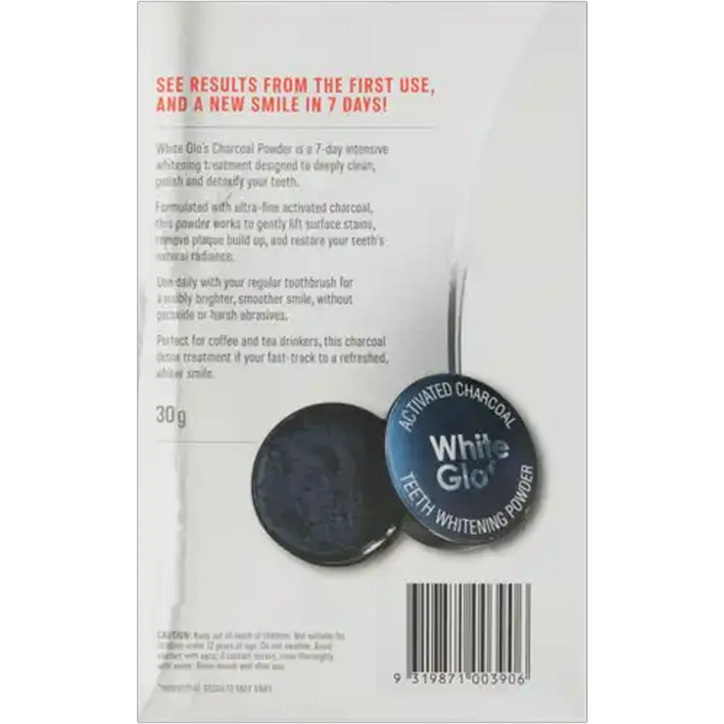 Image of White Glo 7-Day Treatment Intensive Polish Charcoal Powder 30g