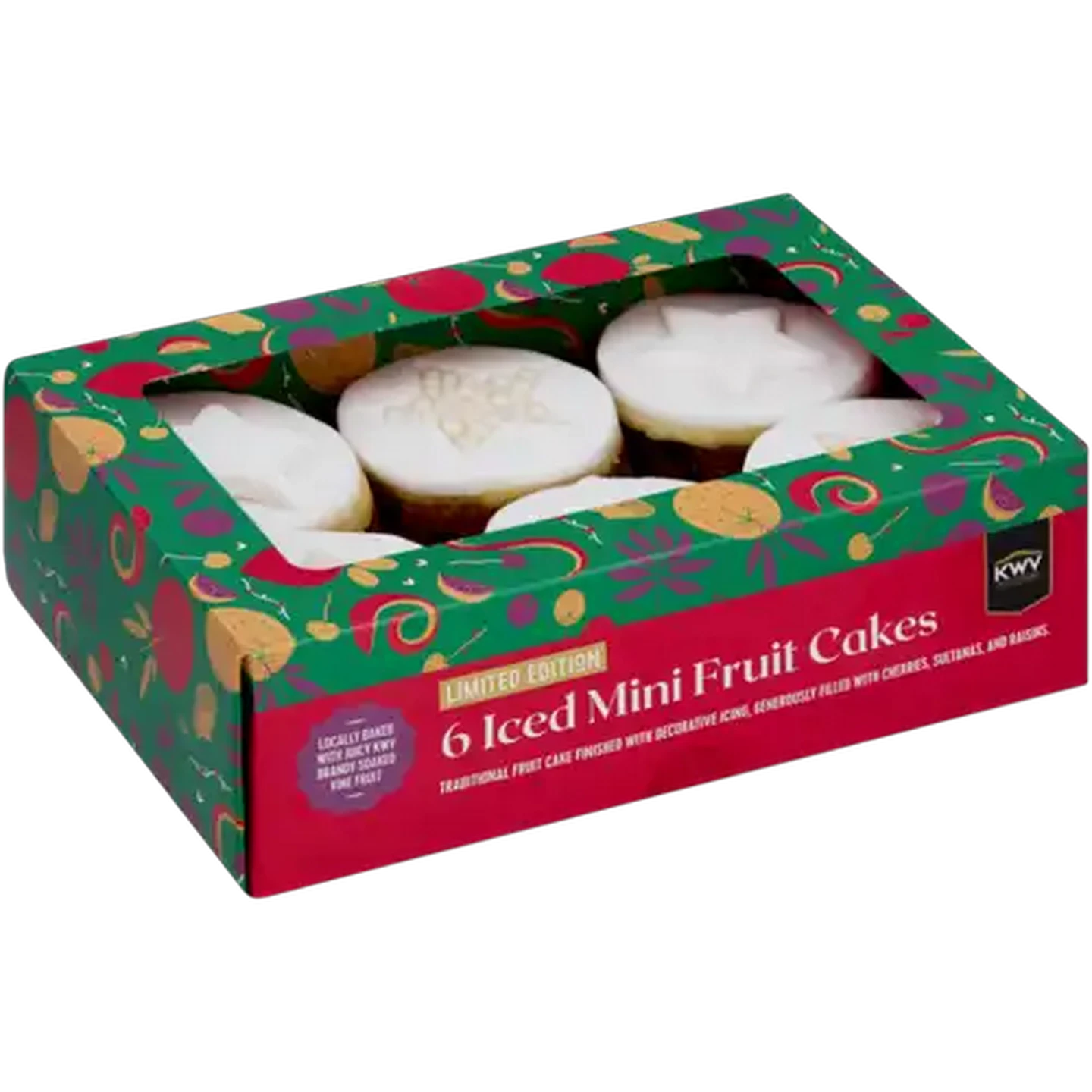 Image of Limited Edition KWV Iced Mini Fruit Cakes 6-Pack 