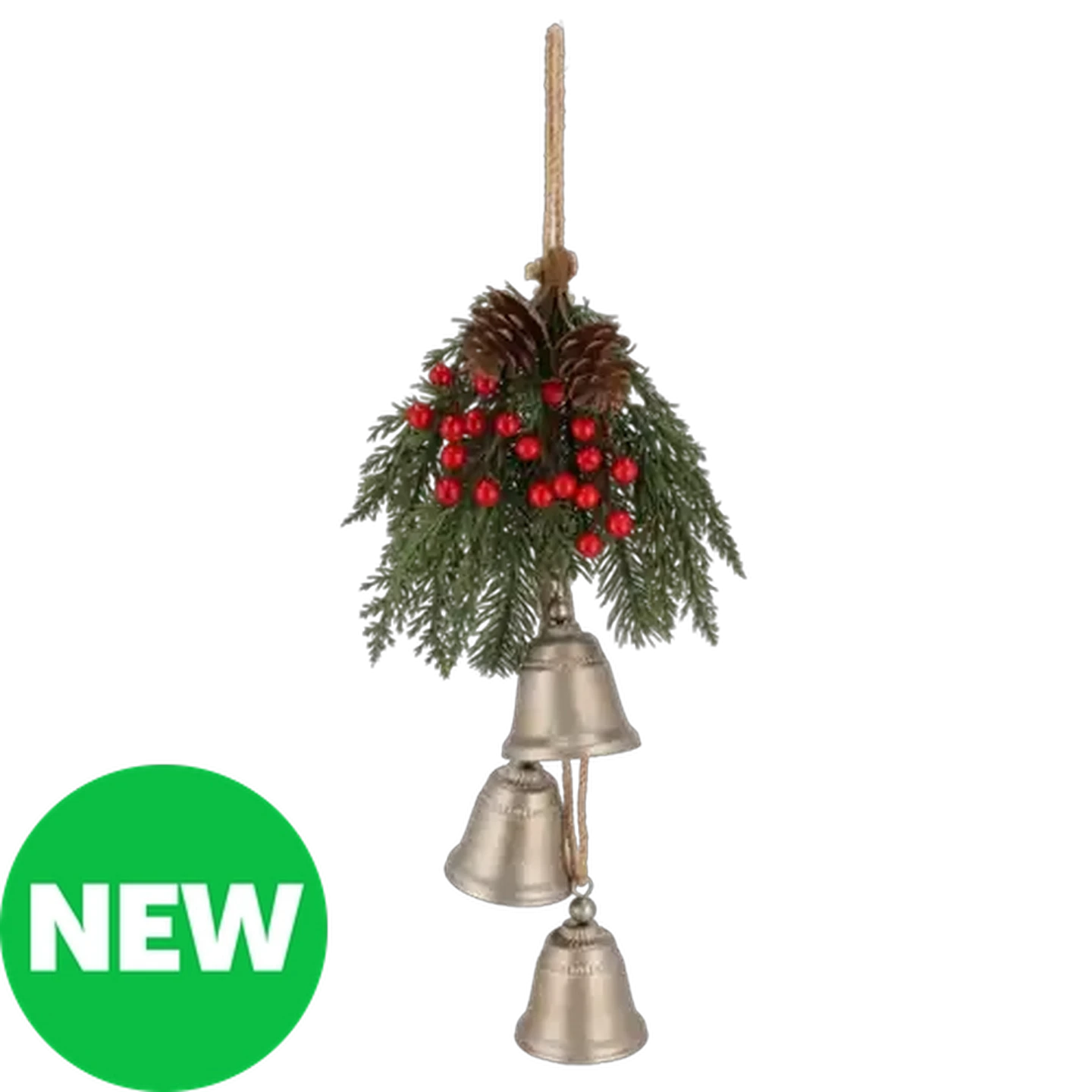 Image of Hanging Bronze Bells 54cm 3-Pack (Colour May Vary)