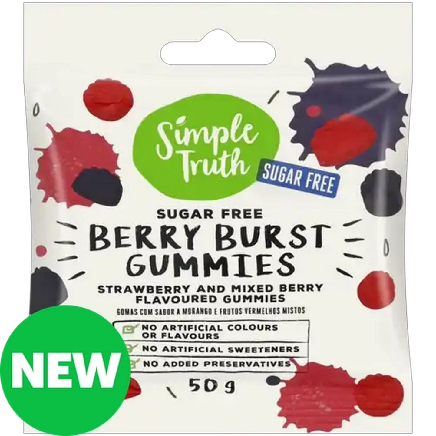 Image of Simple Truth Berry Burst Sugar-Free Gummies 50g