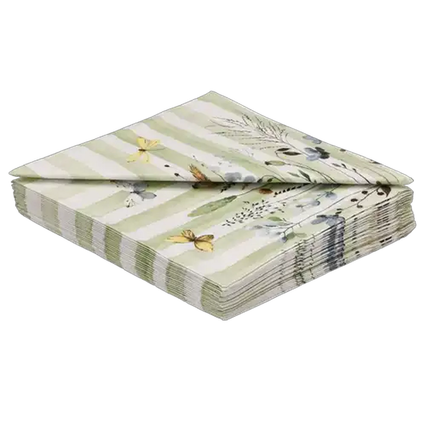 Image of Avant Garde Flower Stripe Paper Napkins 3-Ply 33 x 33cm 20-Pack