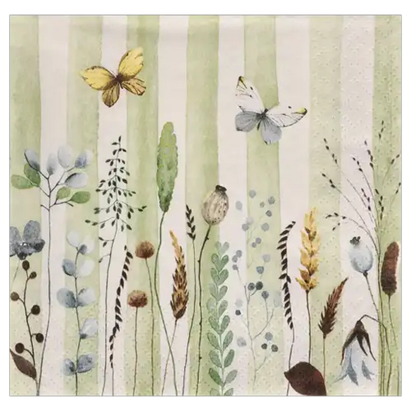 Image of Avant Garde Flower Stripe Paper Napkins 3-Ply 33 x 33cm 20-Pack