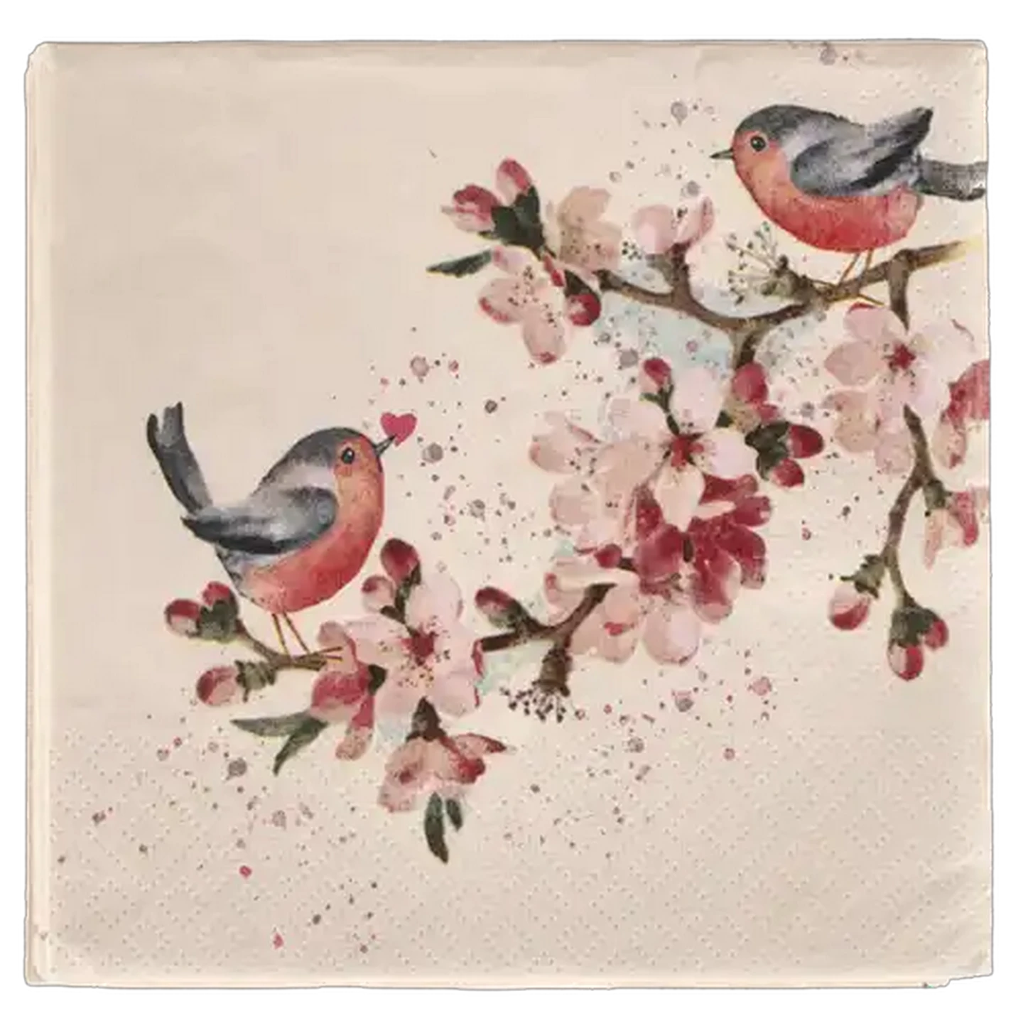 Image of By Nature Cherry Love Paper Napkins 3-Ply 33 x 33cm 20-Pack