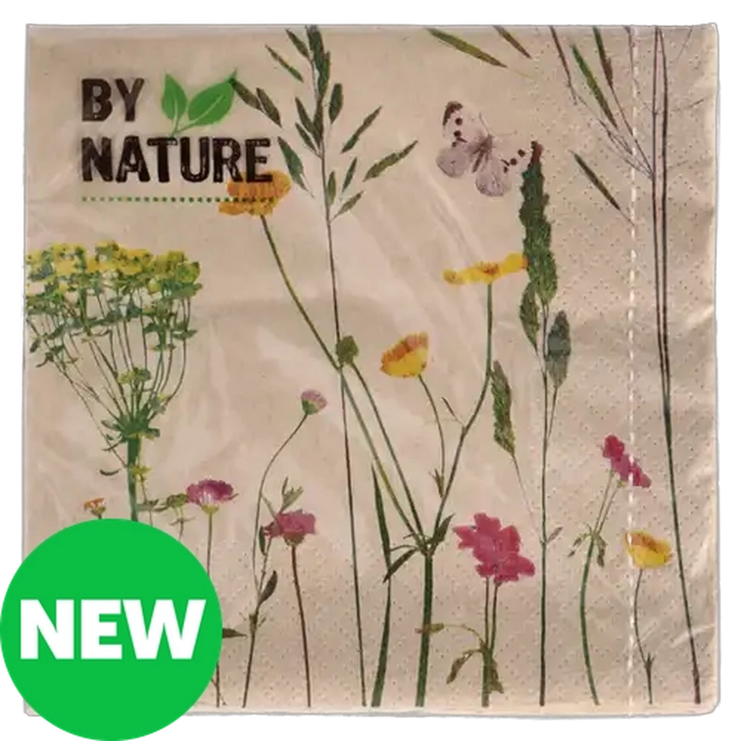 Image of By Nature Wildflower Paper Napkins 3-Ply 33 x 33cm 20-Pack