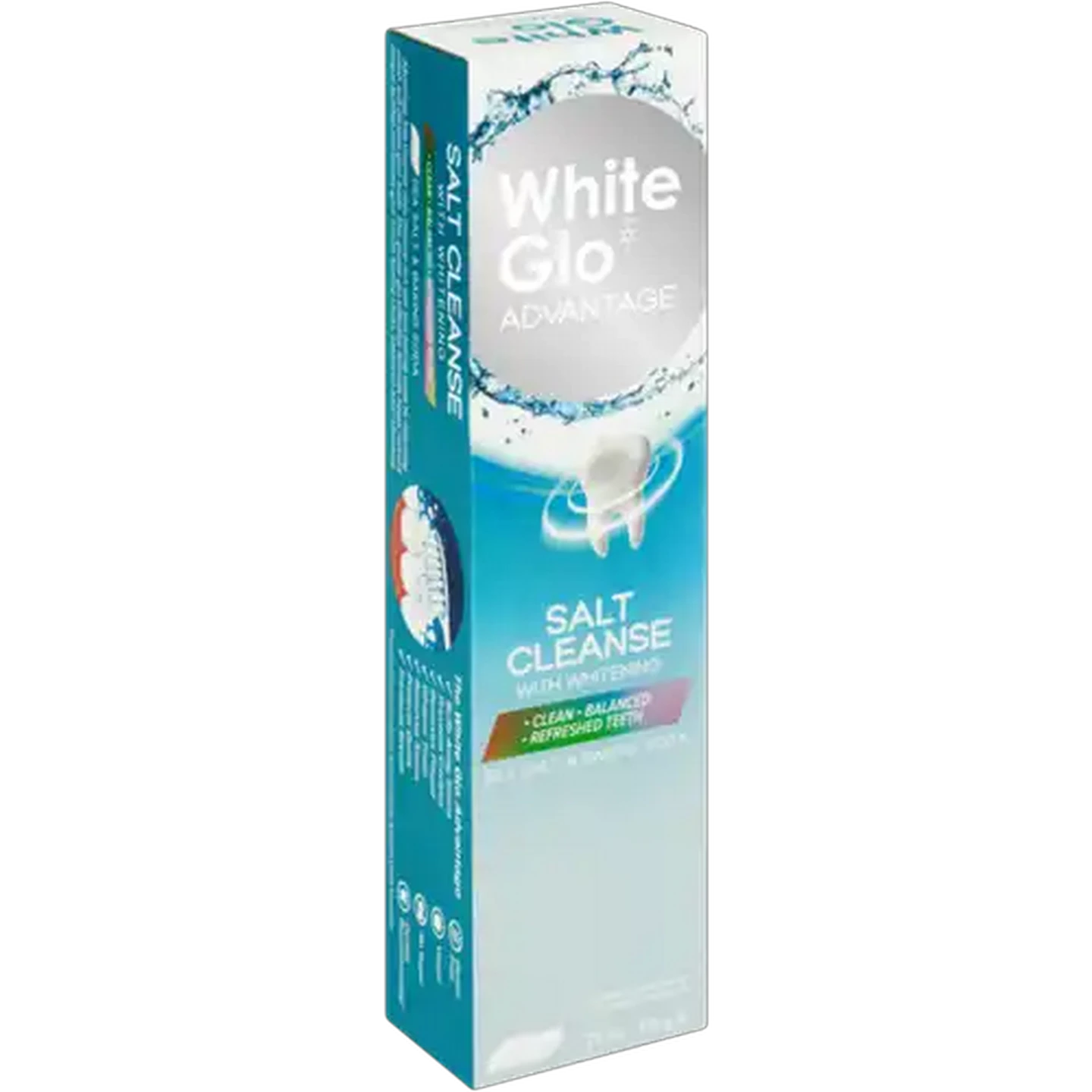 Image of White Glo Advantage Salt Cleanse Whitening Toothpaste 75ml 
