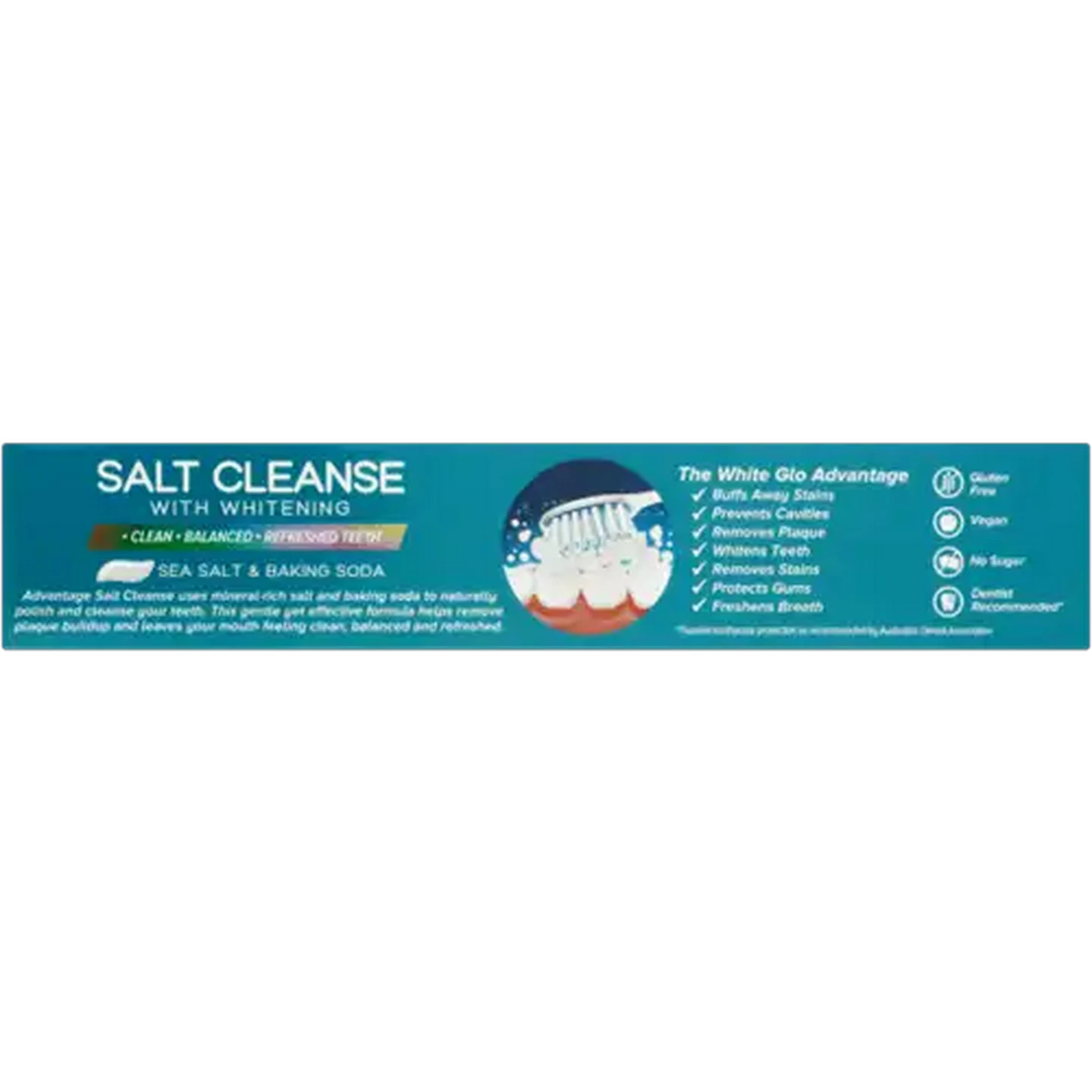 Image of White Glo Advantage Salt Cleanse Whitening Toothpaste 75ml 