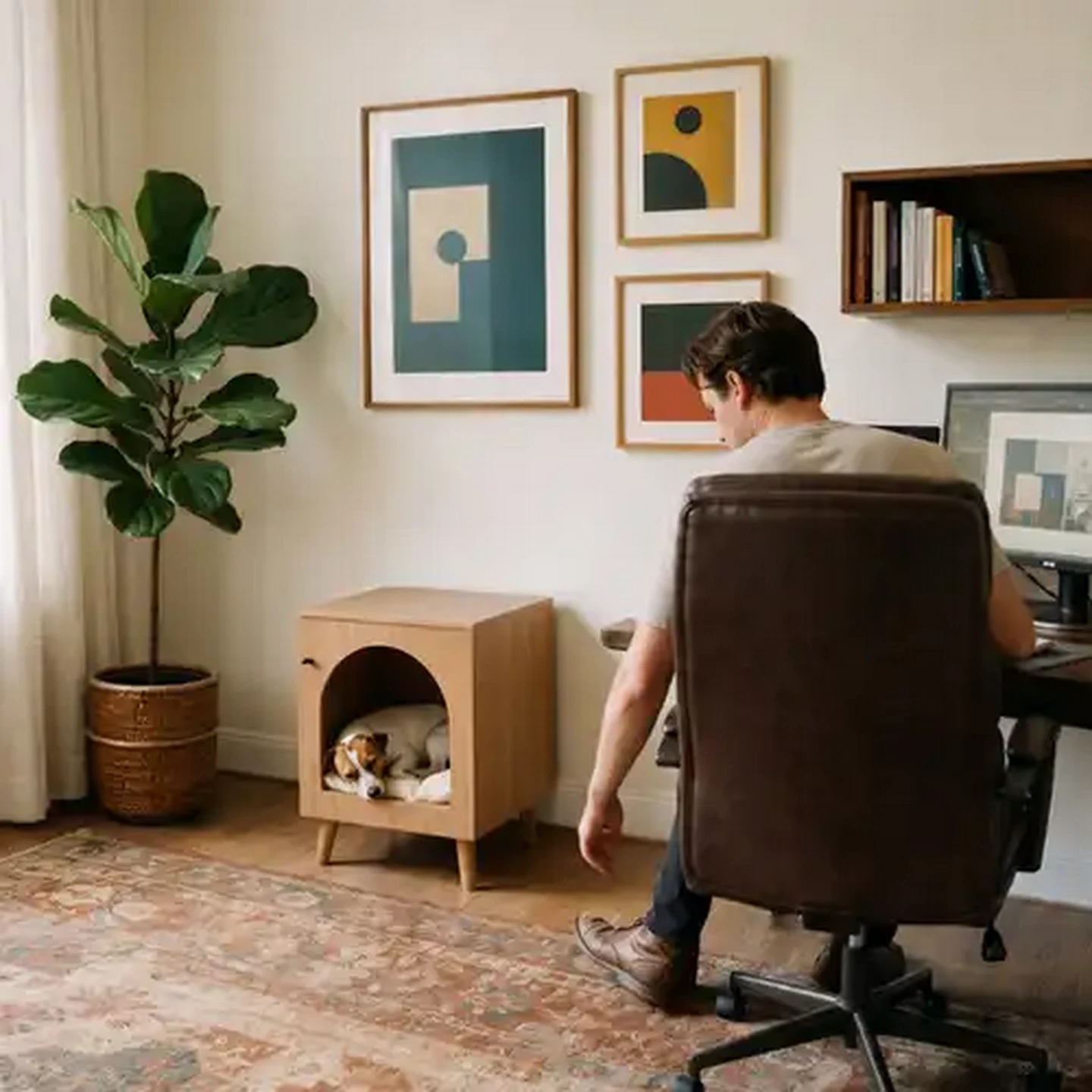 Image of FoldaPET Natural Oak Side Table