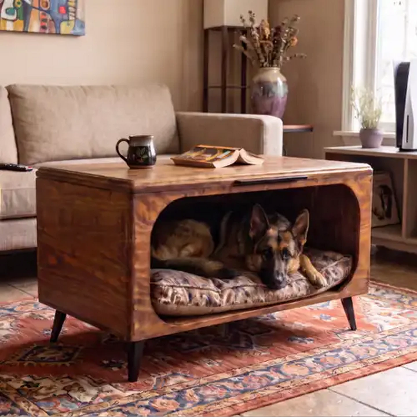 Image of FoldaPET Walnut Brown Table Den