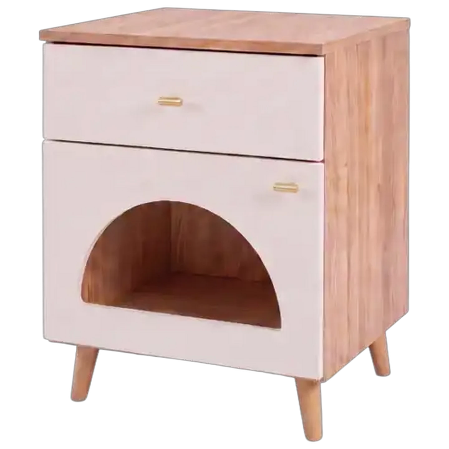 Image of FoldaPET Oak/White Cat Side Table
