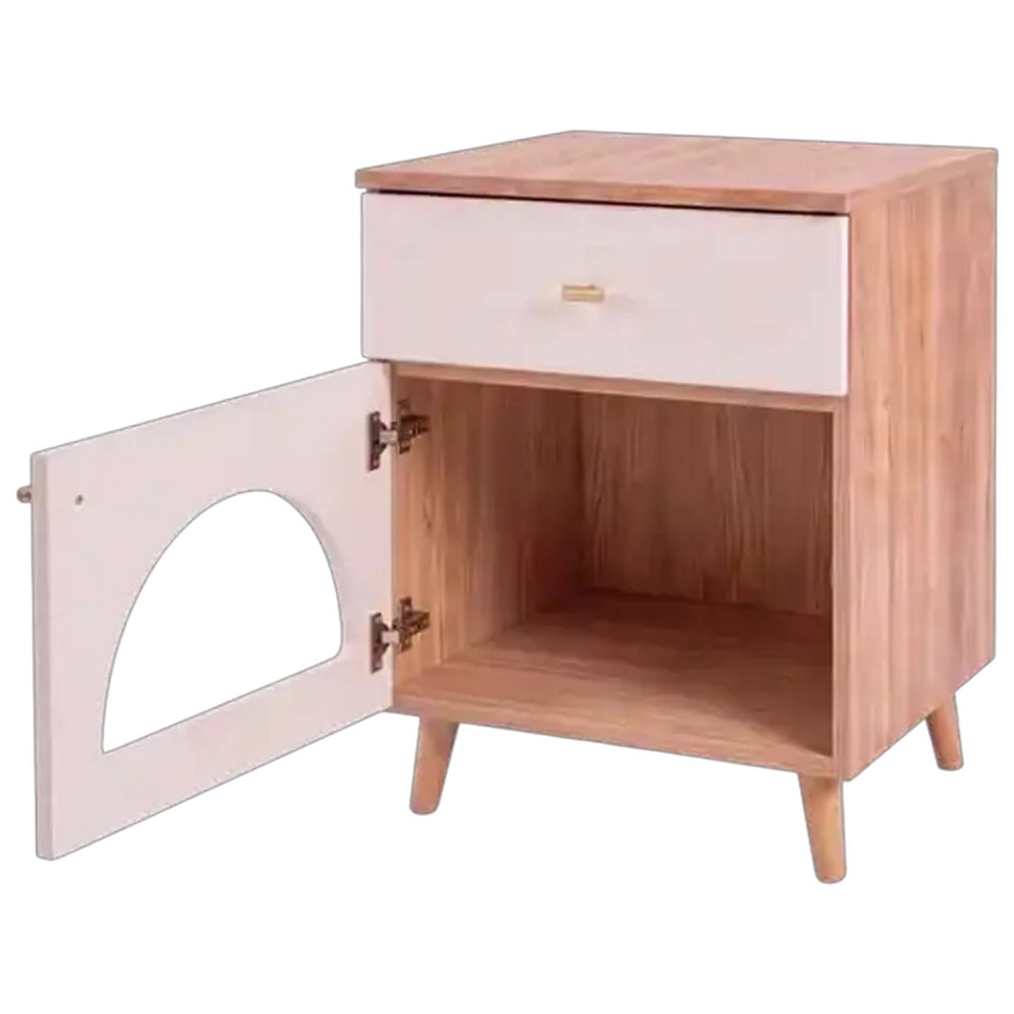 Image of FoldaPET Oak/White Cat Side Table