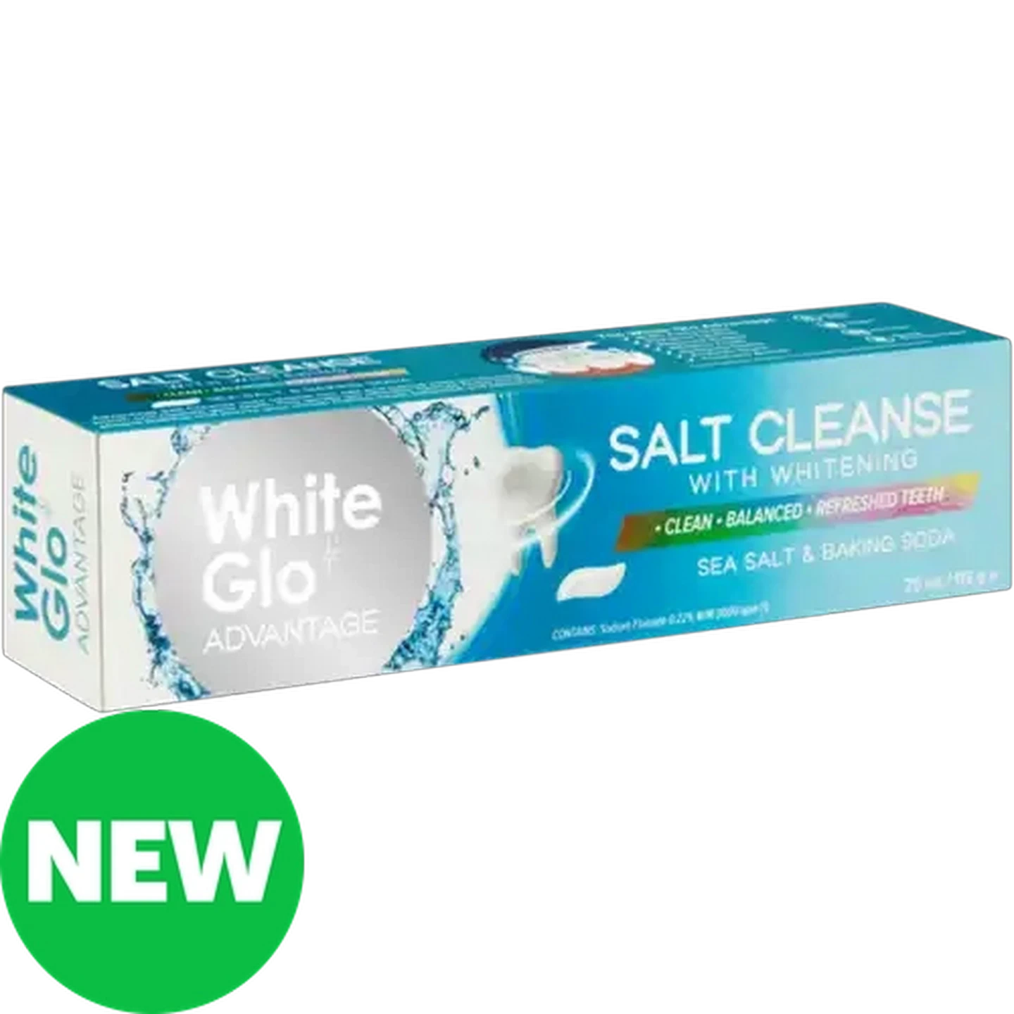 Image of White Glo Advantage Salt Cleanse Whitening Toothpaste 75ml 