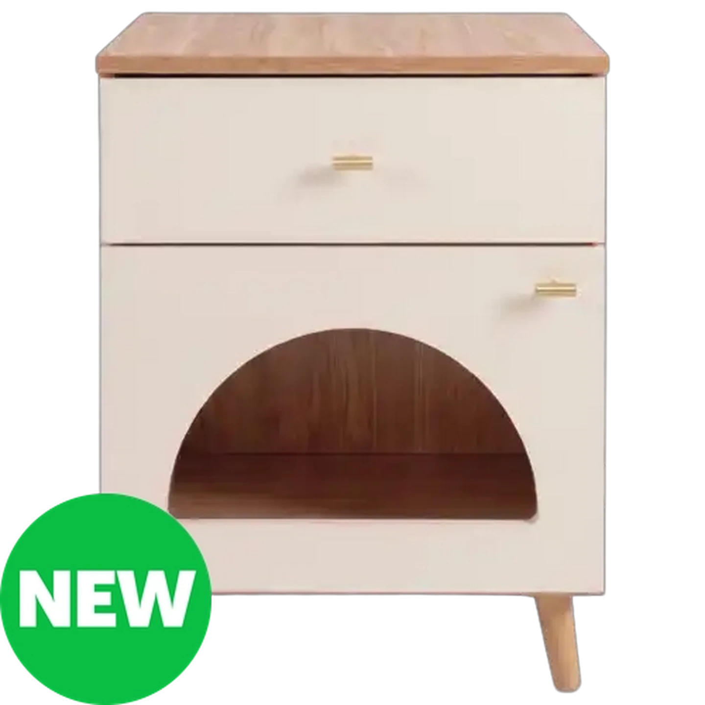 Image of FoldaPET Oak/White Cat Side Table