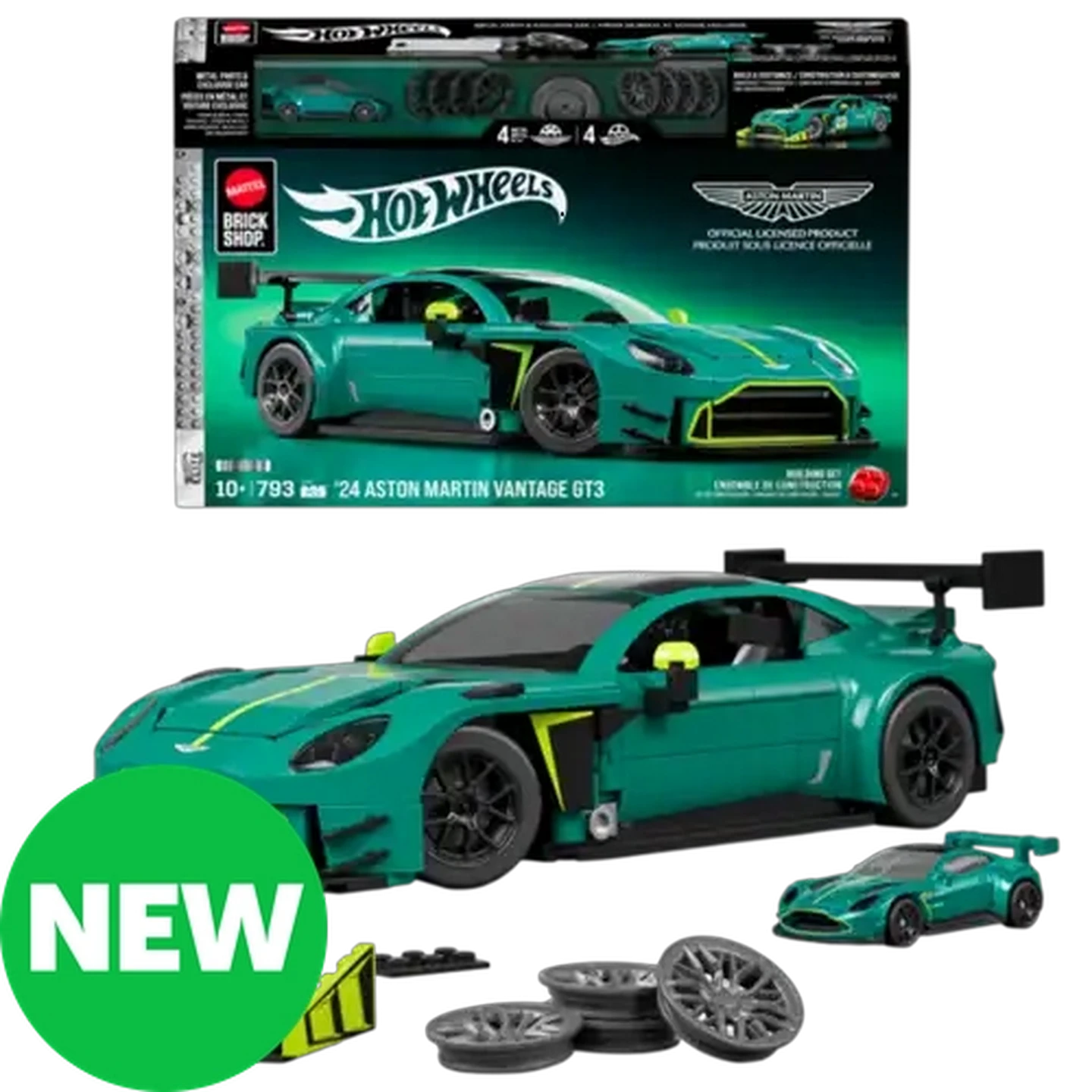 Image of Brick Shop Hot Wheels Elite Series Building Set - ’24 Aston Martin Vantage GT3