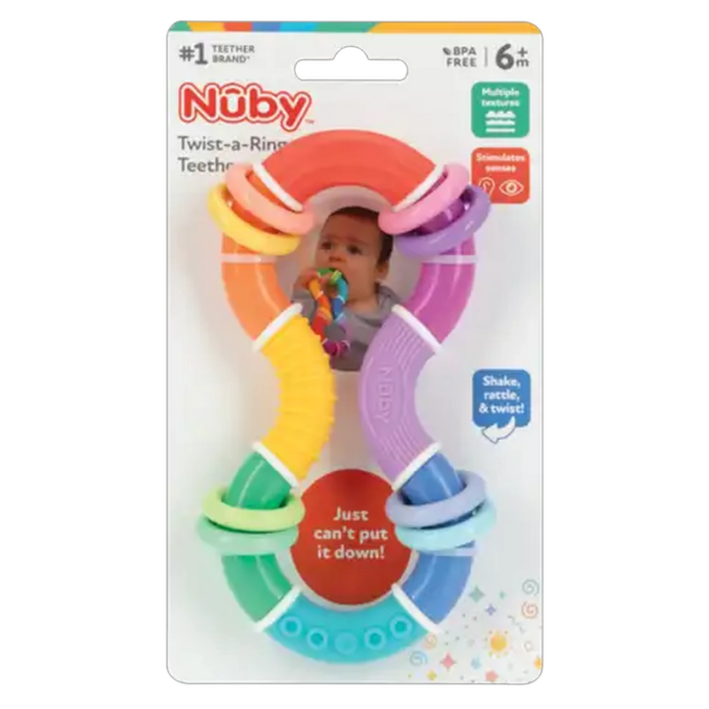 Image of Nuby Twist-A-Ring Teething Rattle 6 Months+