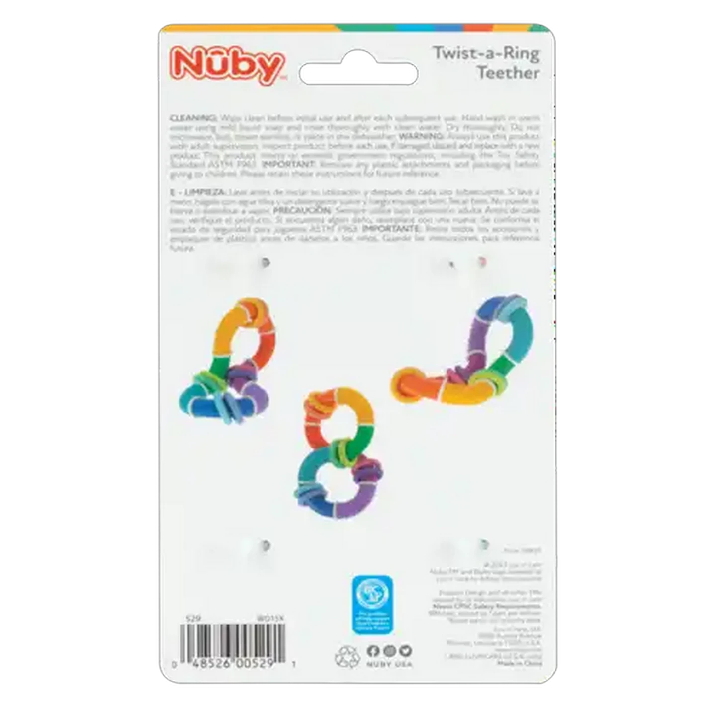 Image of Nuby Twist-A-Ring Teething Rattle 6 Months+