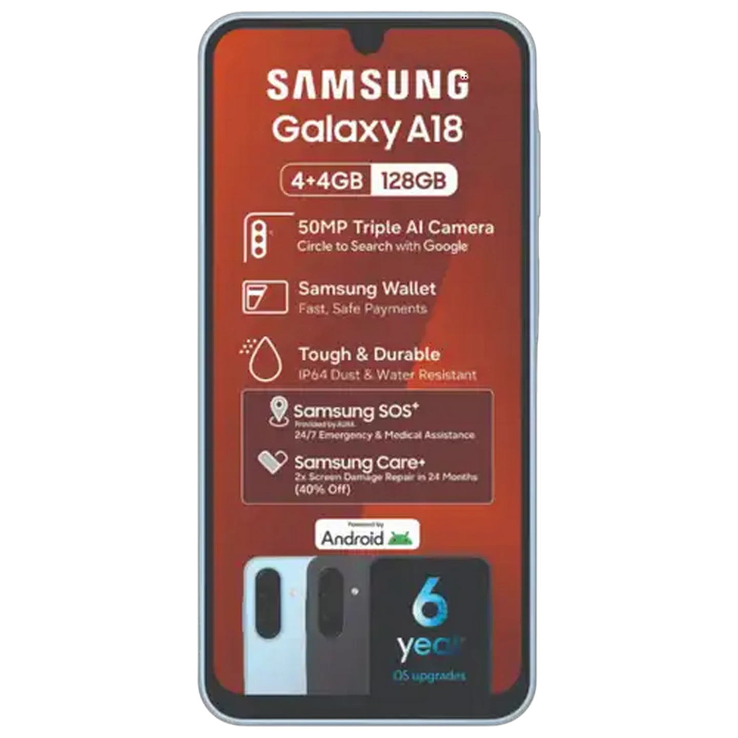 Image of Samsung Galaxy A18 Light Blue Smartphone 128GB