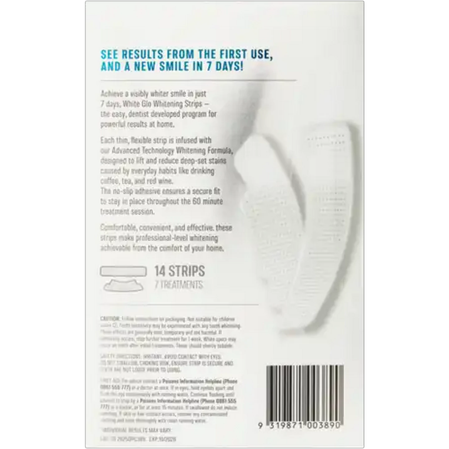 Image of White Glo 7-Day Treatment Advance Tech Whitening Strips 14-Pack